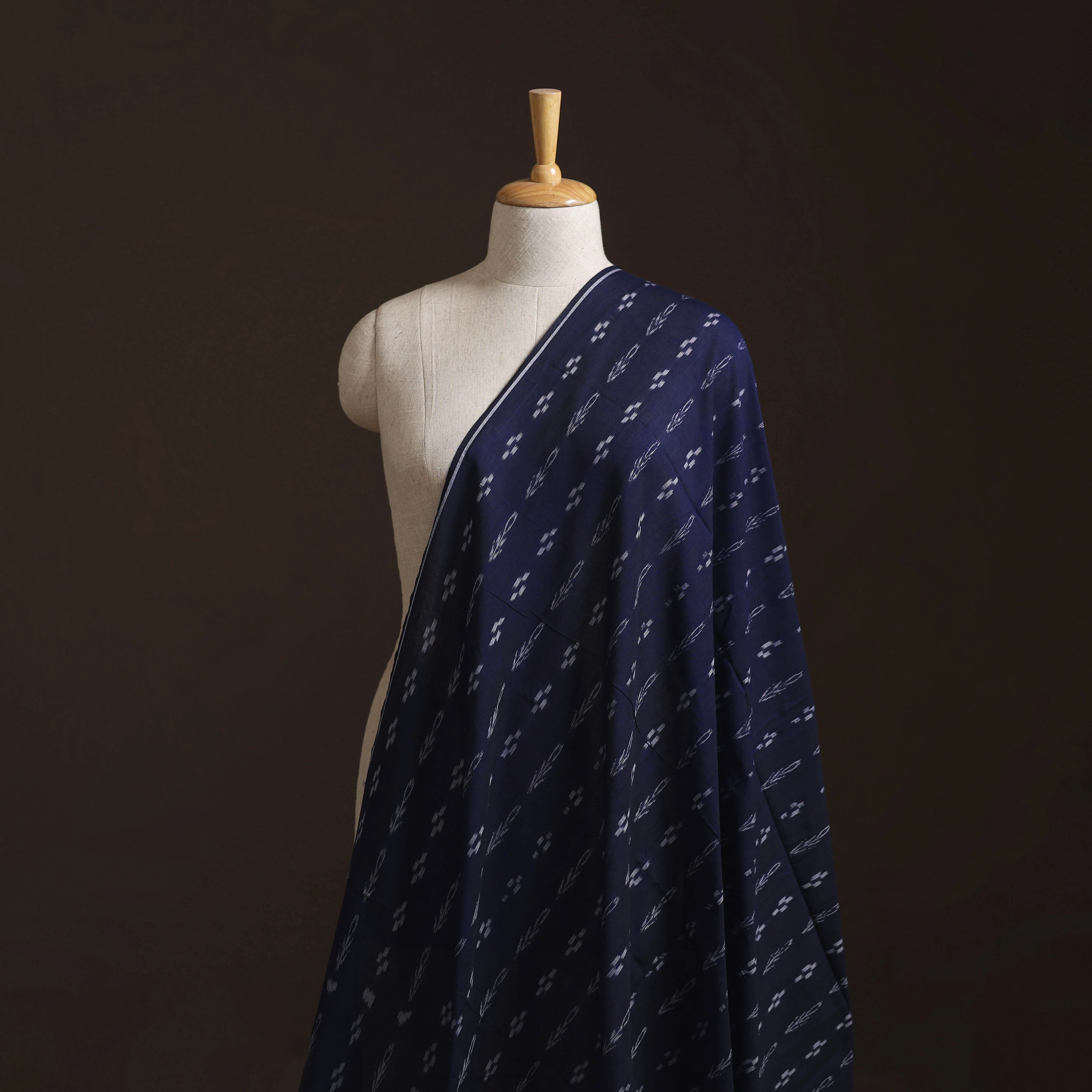 Blue - Sambalpuri Ikat Weave Cotton Fabric 21