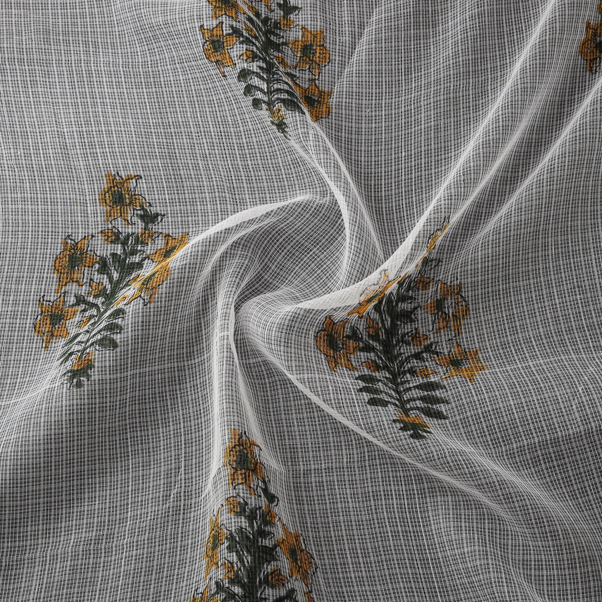 Sanganeri Hand Block Mughal Butta Print Kota Doria Cotton Fabric 11 - Image 3