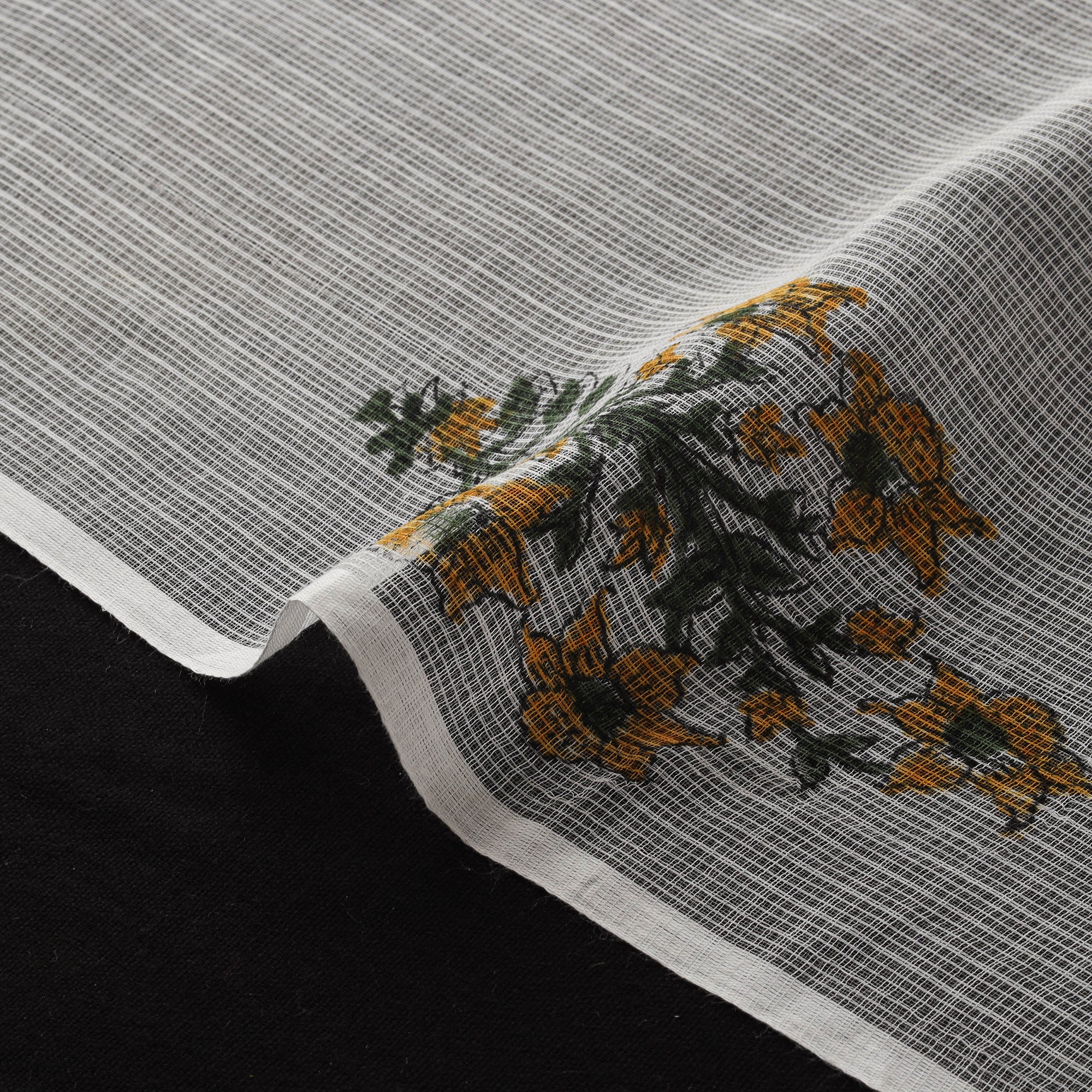 Sanganeri Hand Block Mughal Butta Print Kota Doria Cotton Fabric 11 - Image 4