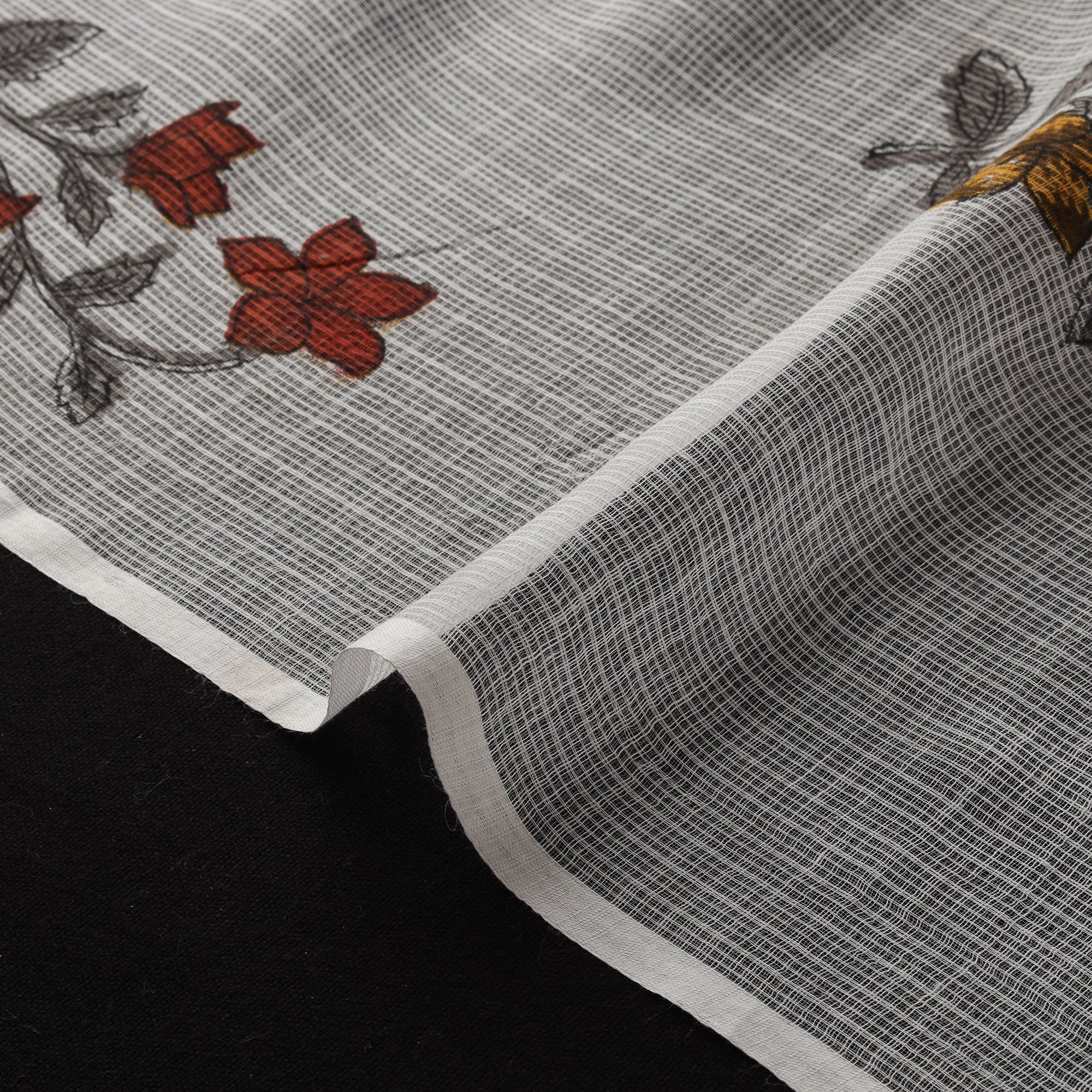 Sanganeri Hand Block Mughal Butta Print Kota Doria Cotton Fabric 12 - Image 4