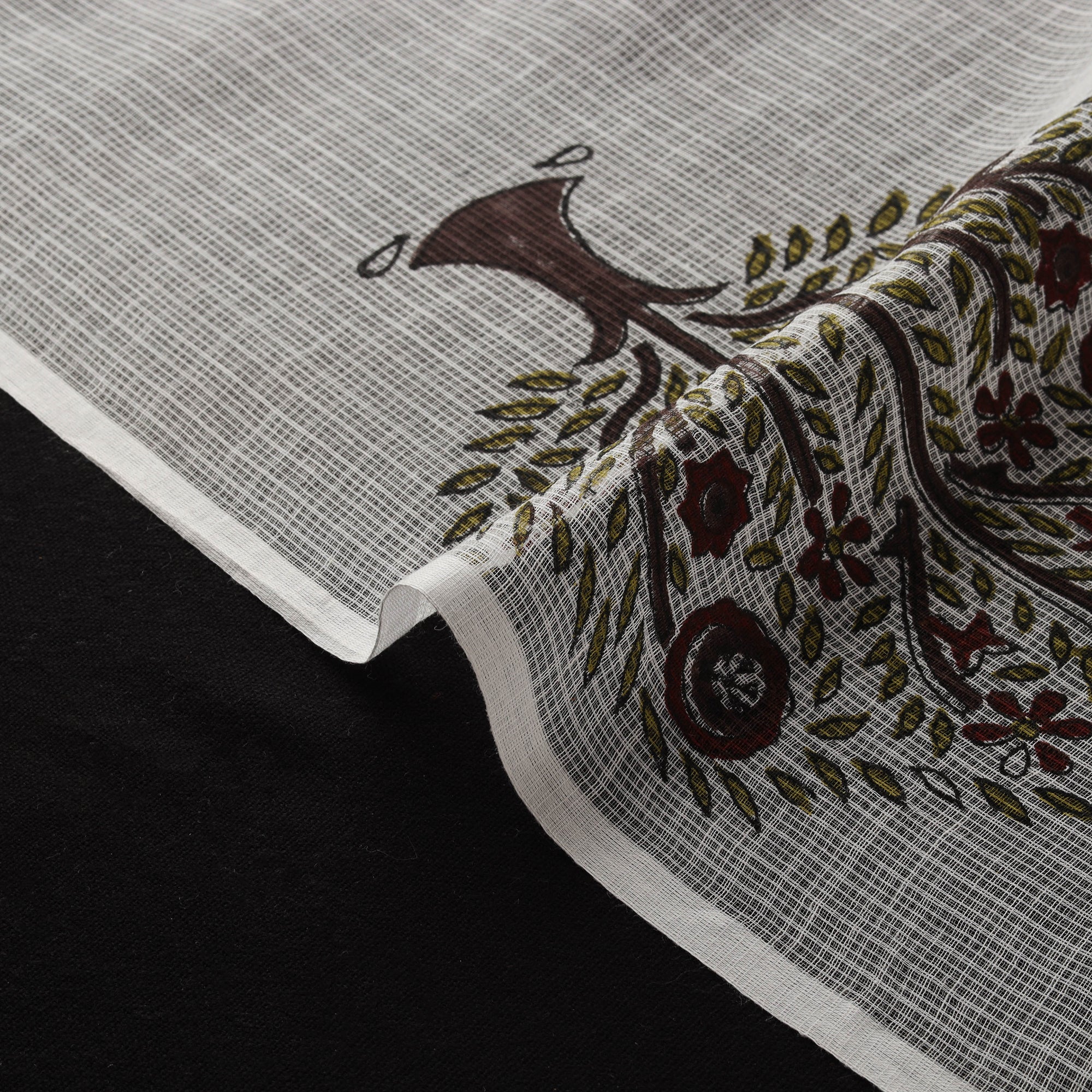 Sanganeri Hand Block Mughal Butta Print Kota Doria Cotton Fabric 15 - Image 4