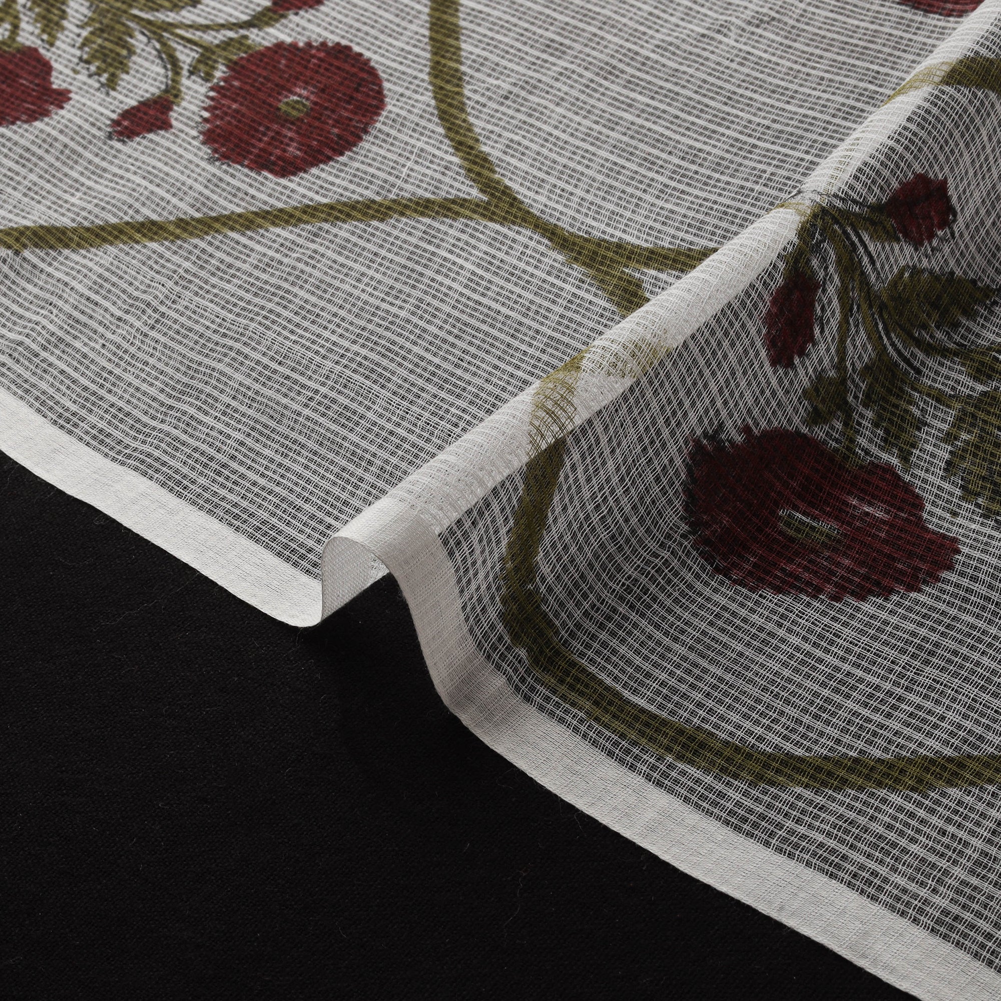 Sanganeri Hand Block Mughal Butta Print Kota Doria Cotton Fabric 16 - Image 4