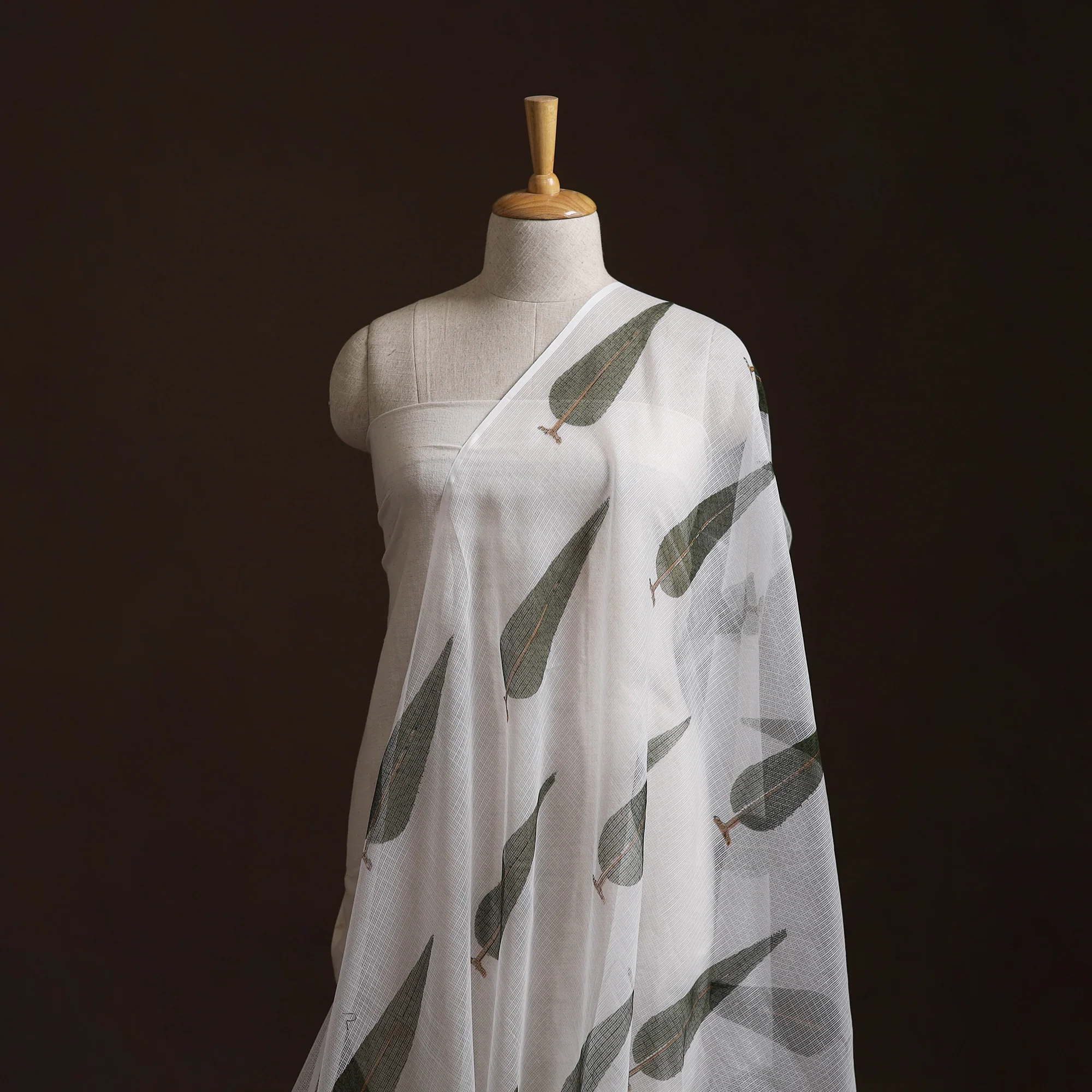 Sanganeri Hand Block Mughal Butta Print Kota Doria Cotton Fabric 19 - Image 2