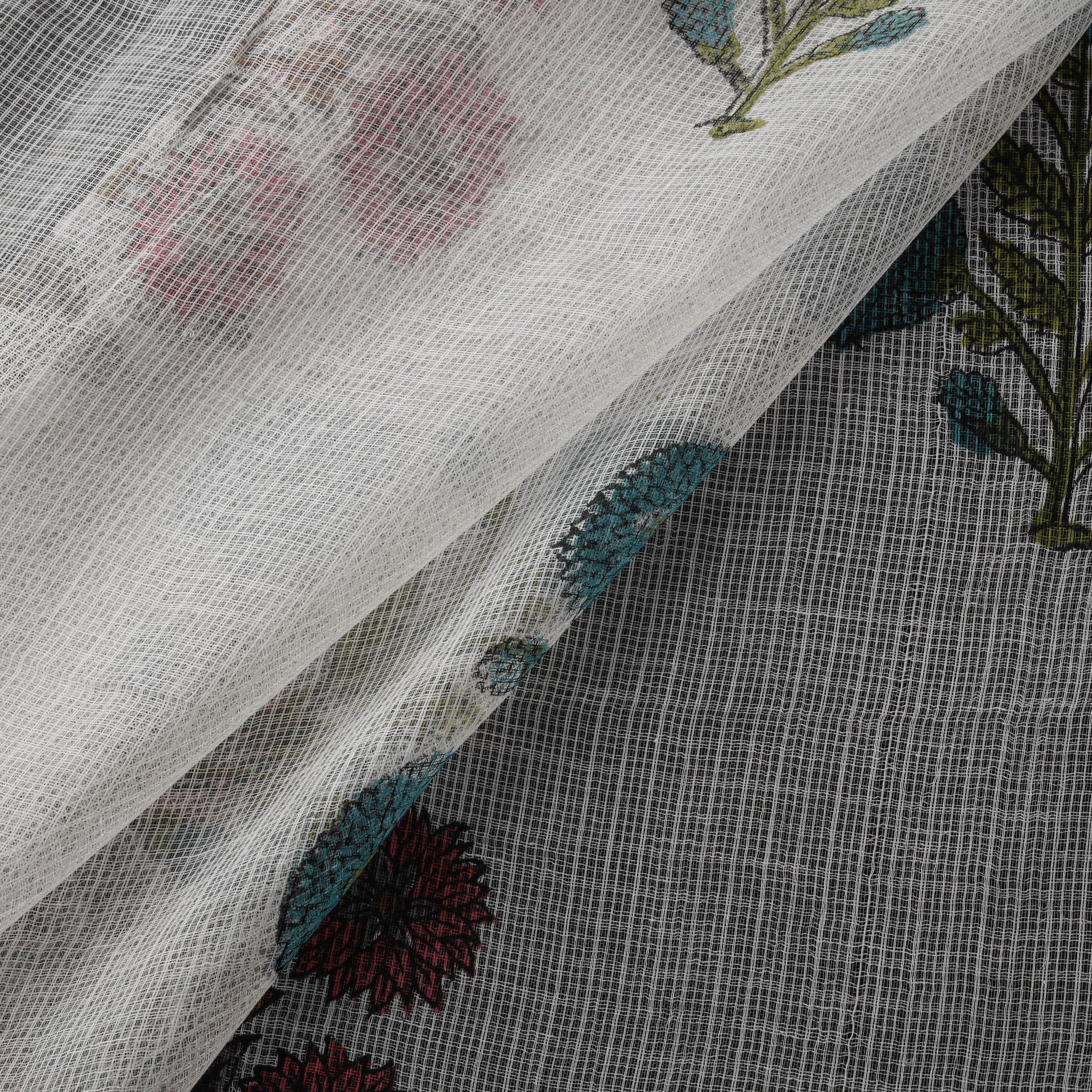 Sanganeri Hand Block Mughal Butta Print Kota Doria Cotton Fabric 20