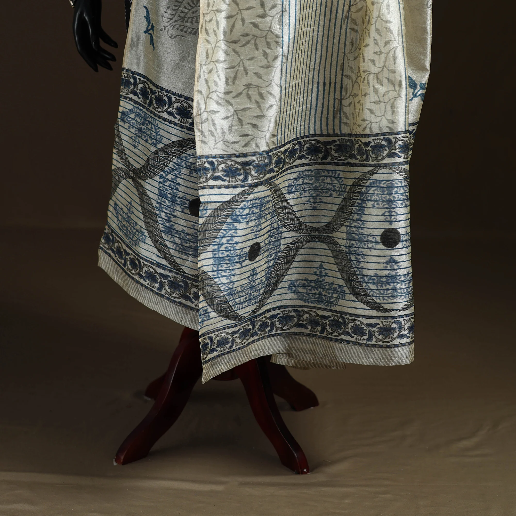 Sanganeri Hand Block Print Chanderi Silk Dupatta 48 - Image 4