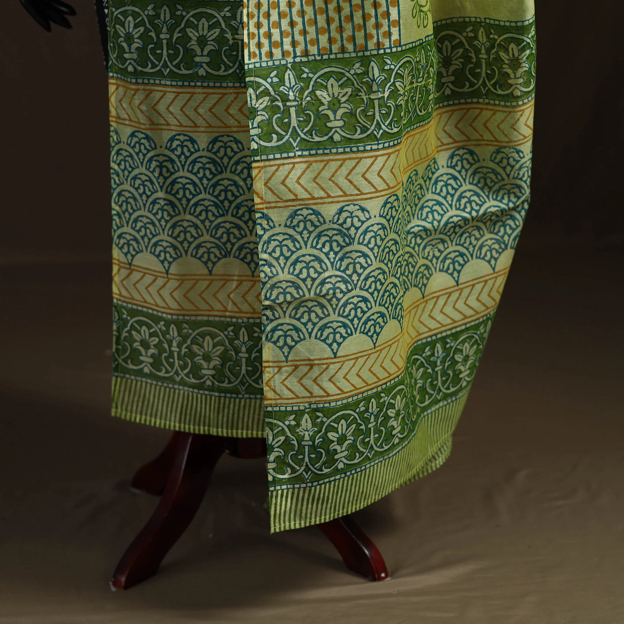 Sanganeri Hand Block Print Chanderi Silk Dupatta 52 - Image 4