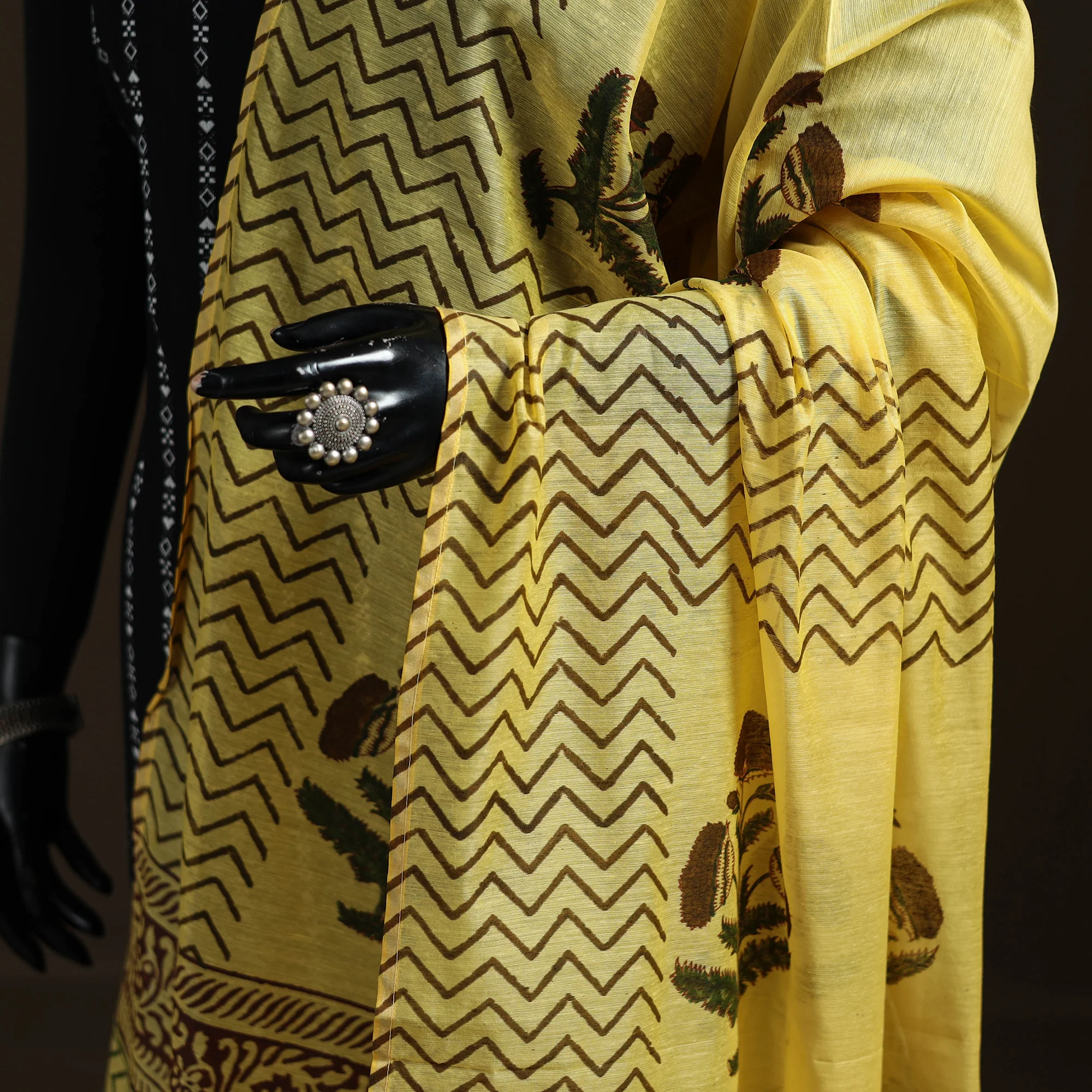 Sanganeri Hand Block Print Chanderi Silk Dupatta 61 - Image 3