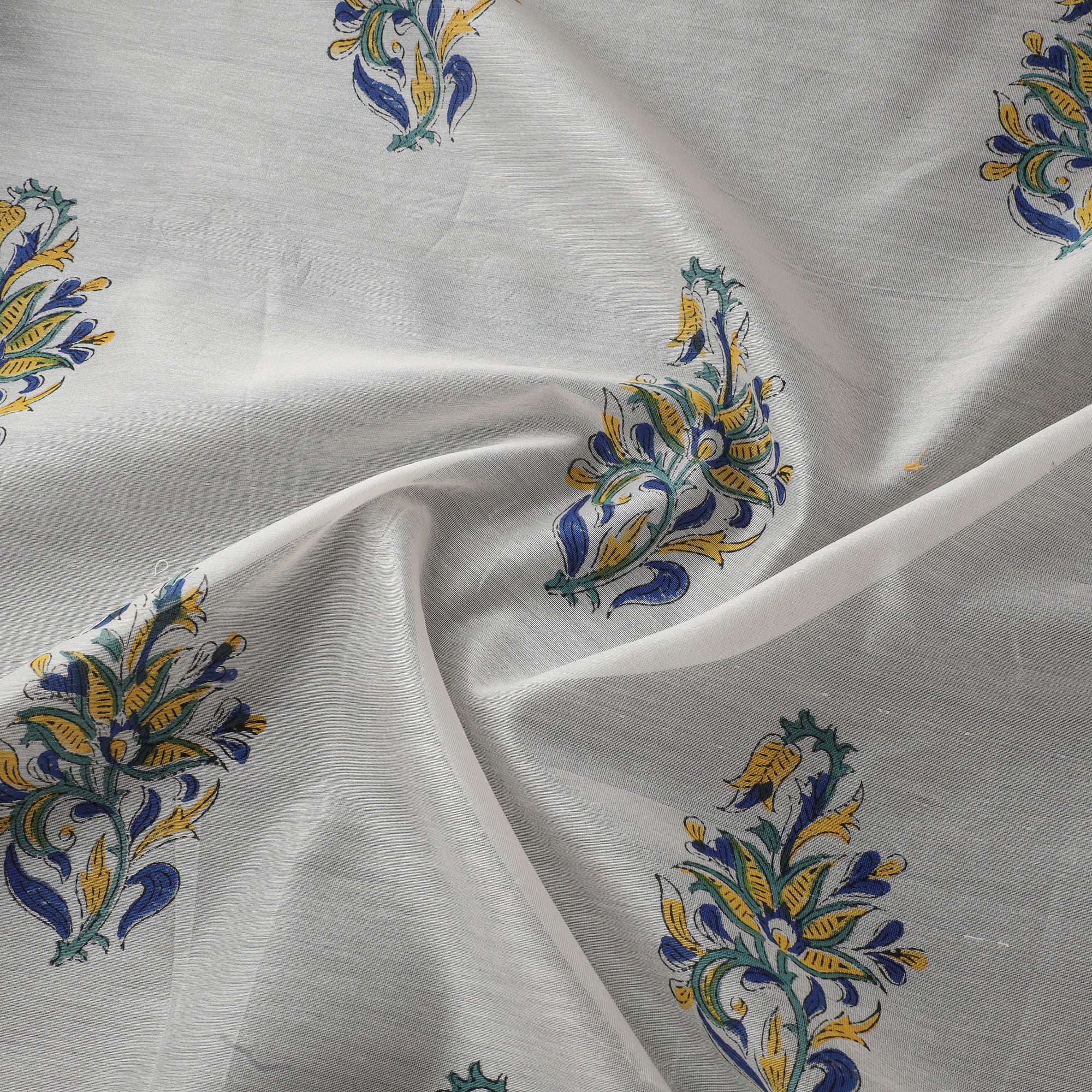 Sanganeri Hand Block Print Chanderi Silk Fabric 11 - Image 3