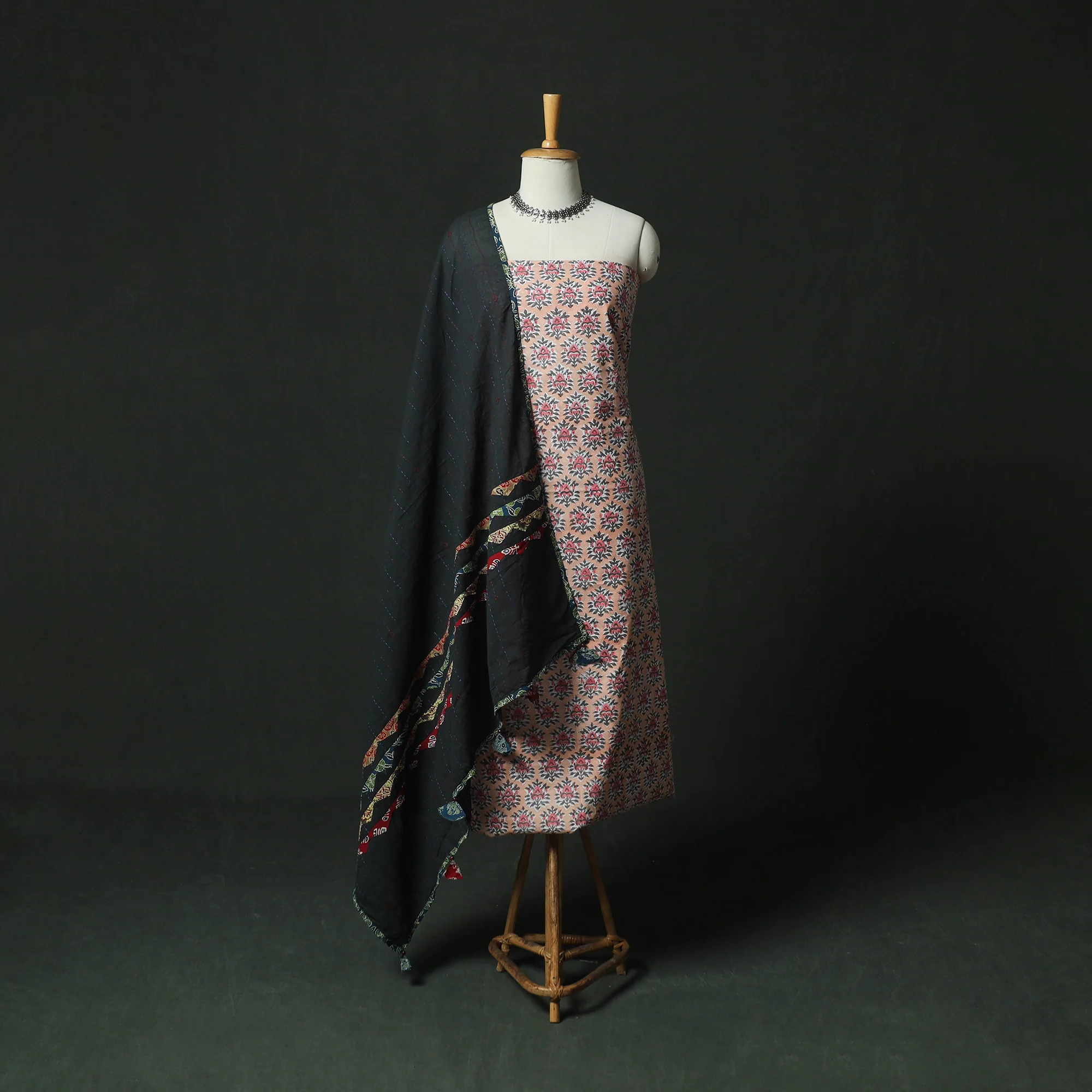 Sanganeri Hand Block Print Cotton 2pc Unstitched Dress Material Kurta Set 27