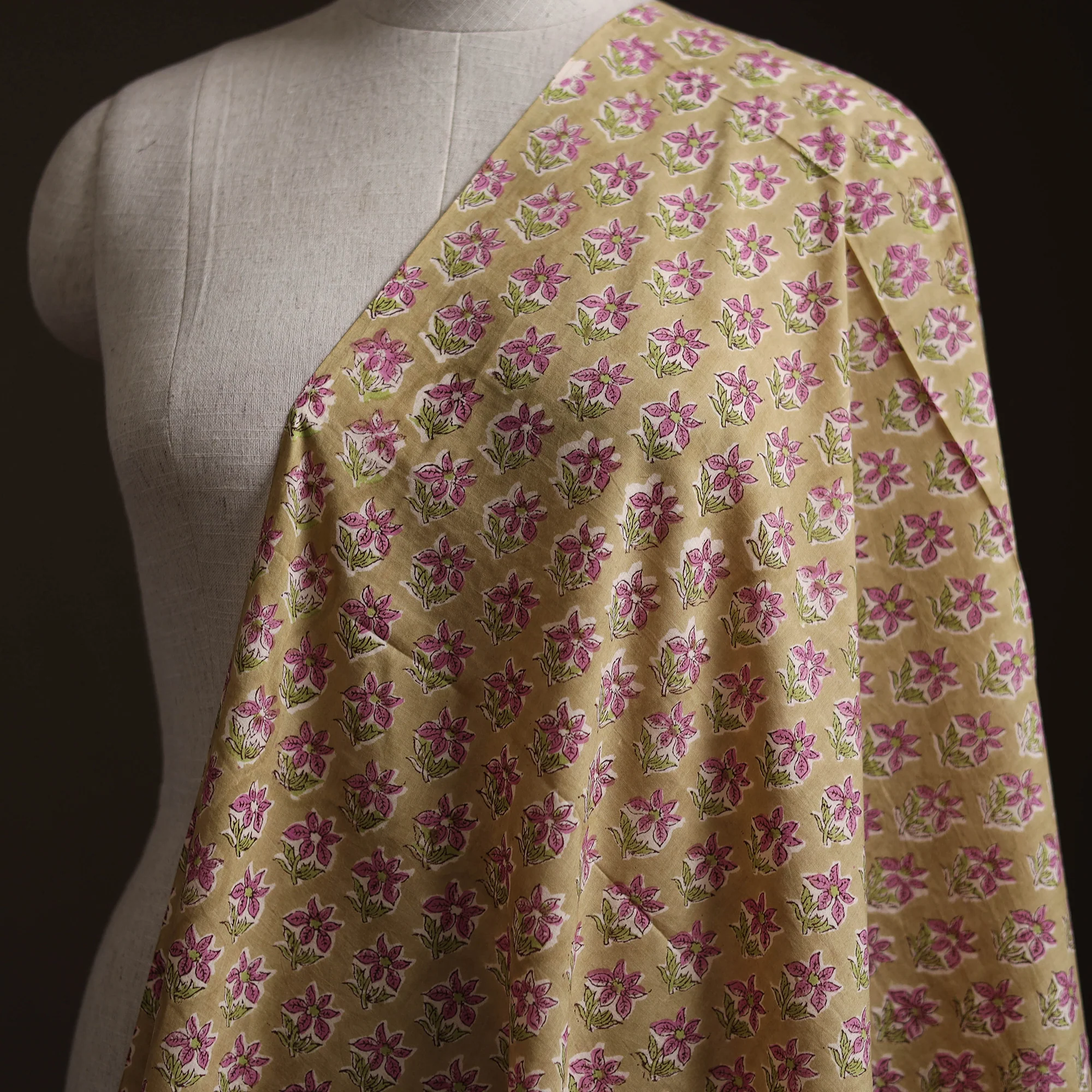 Sanganeri Hand Block Print Cotton Fabric 01 - Image 2