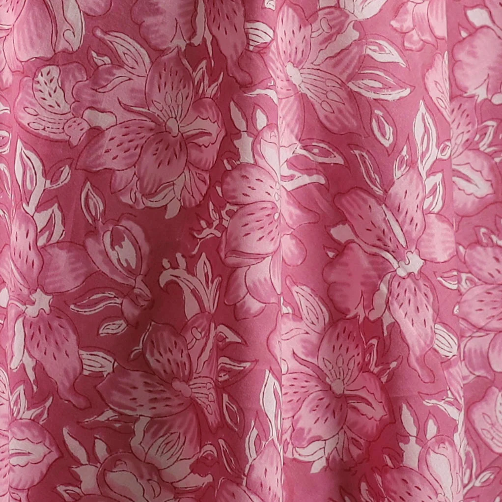 Pink - Sanganeri Hand Block Print Cotton Fabric 02 - Image 3