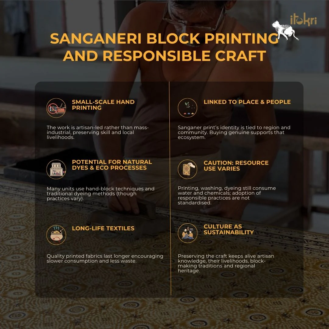 Brown - Sanganeri Hand Block Print Cotton Short Kurta for women 10 - Image 8