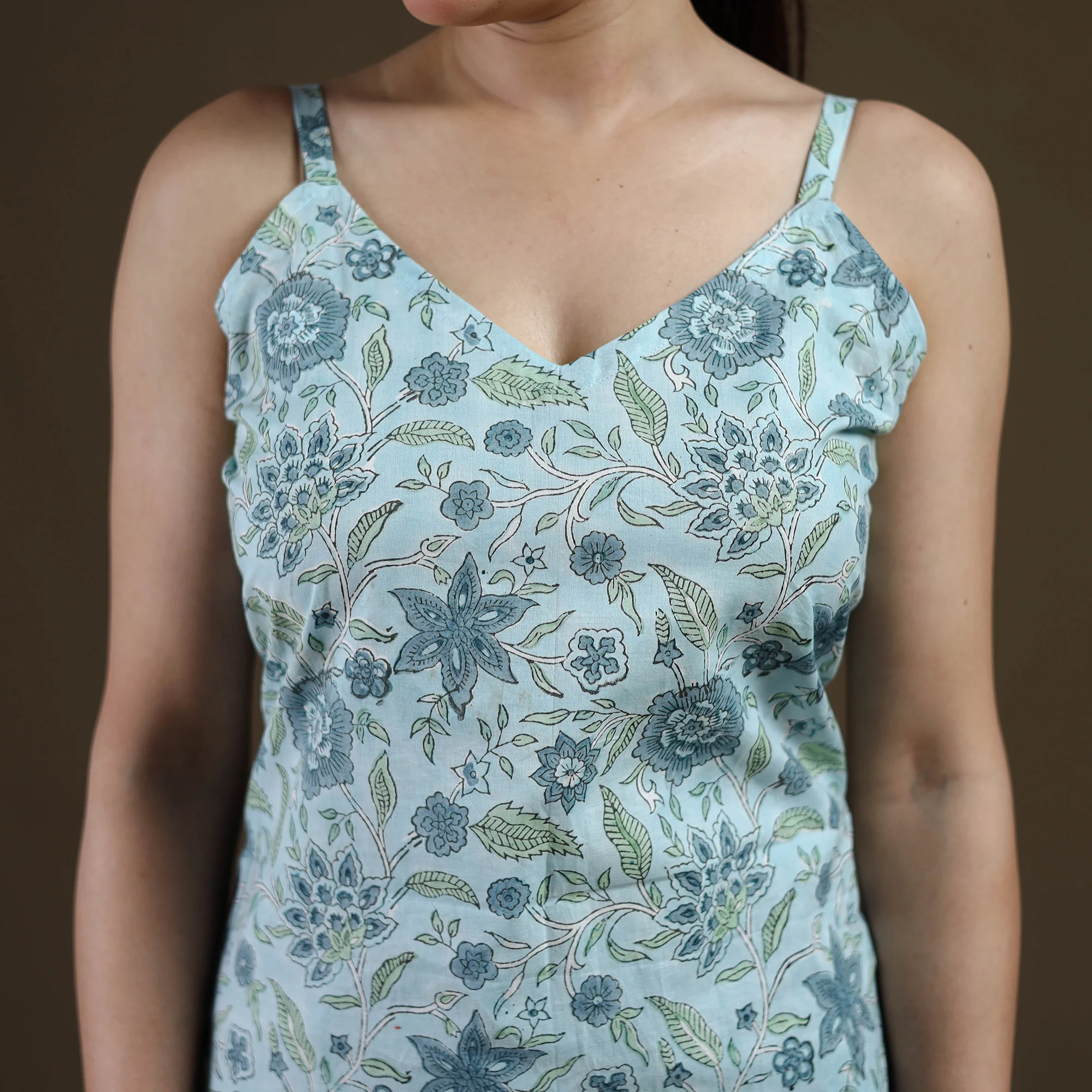 Blue - Sanganeri Hand Block Print Cotton Straight Kurta for women 23 - Image 4