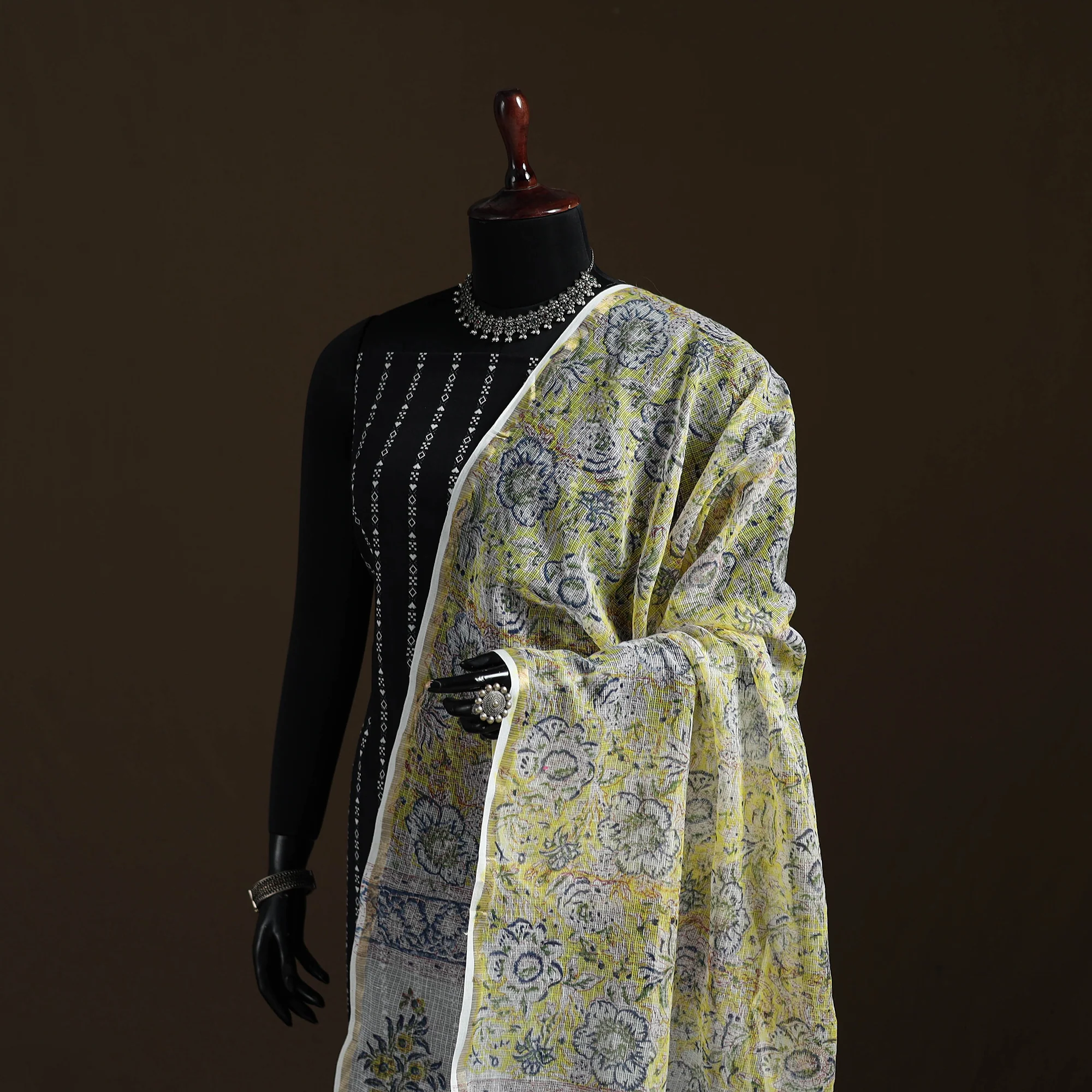 Sanganeri Hand Block Print Kota Doria Cotton Dupatta 64 - Image 2