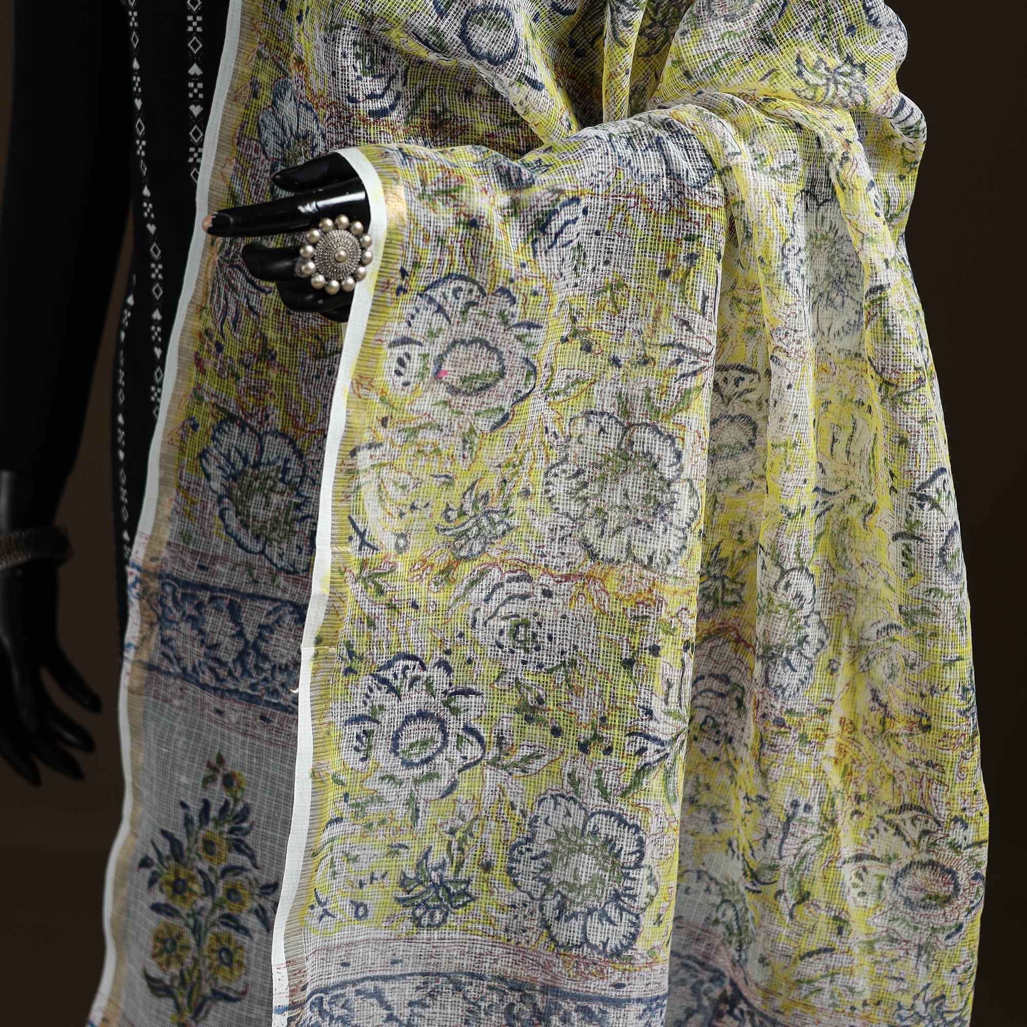 Sanganeri Hand Block Print Kota Doria Cotton Dupatta 64 - Image 3