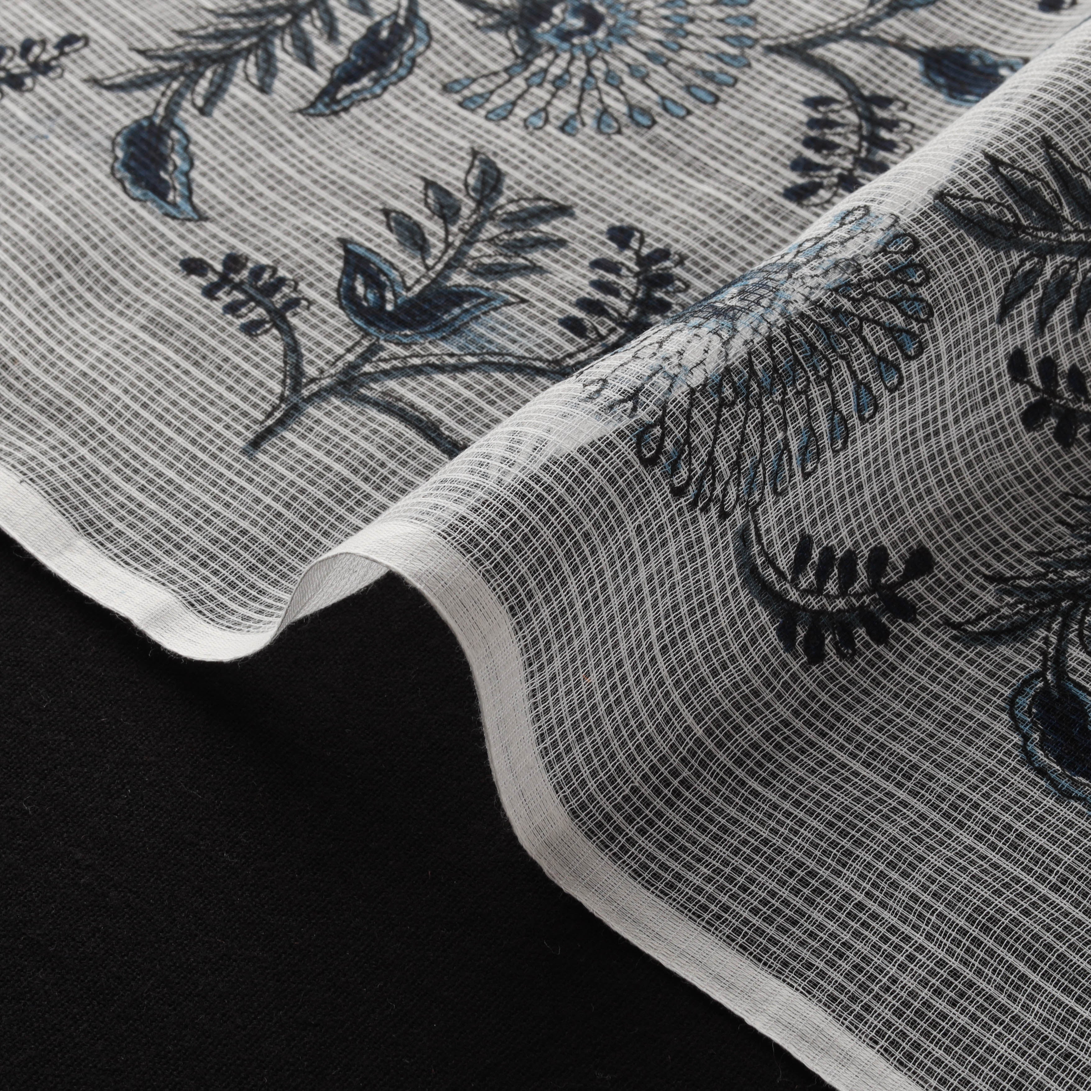 Sanganeri Hand Block Print Kota Doria Cotton Fabric 02 - Image 4