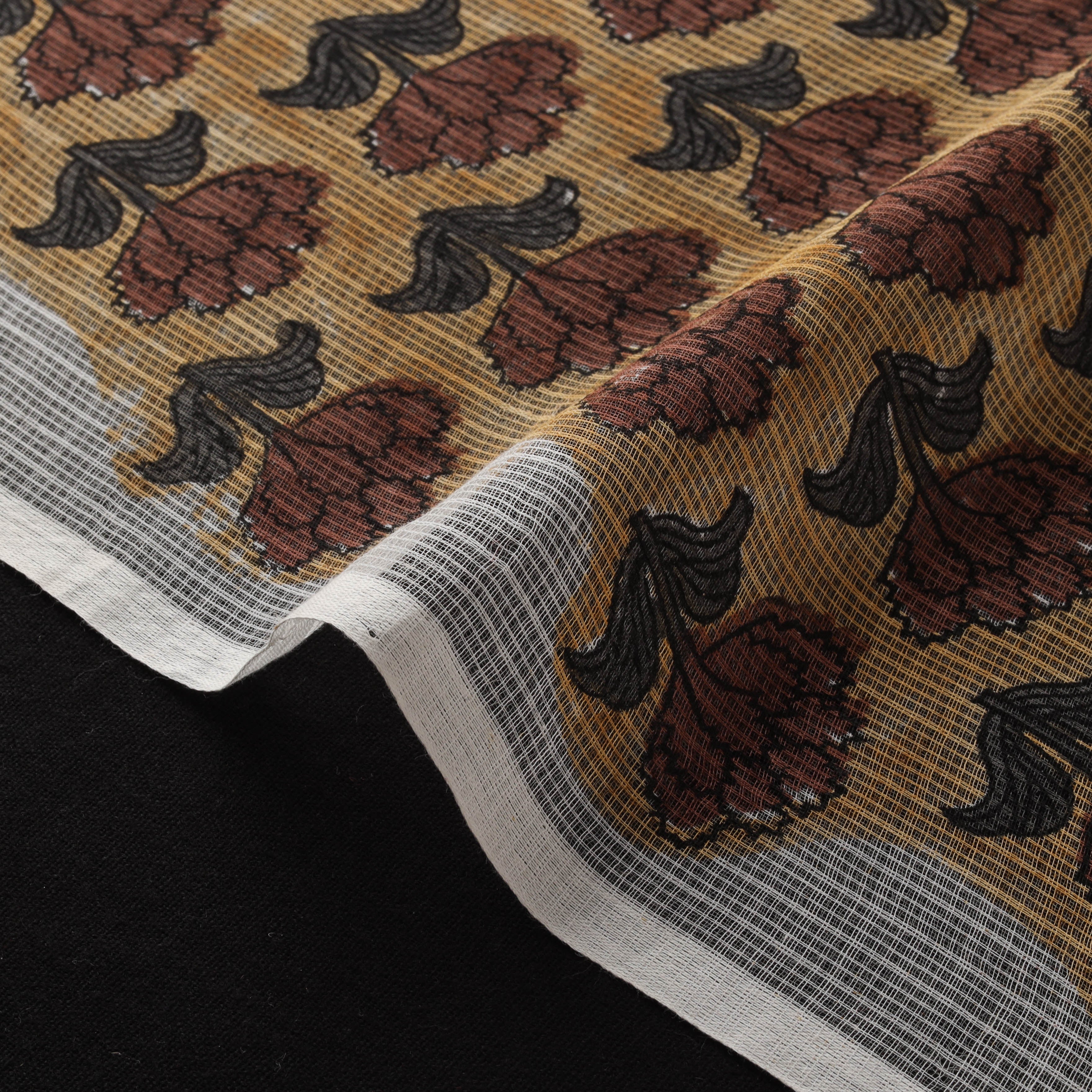 Sanganeri Hand Block Print Kota Doria Cotton Fabric 04 - Image 4