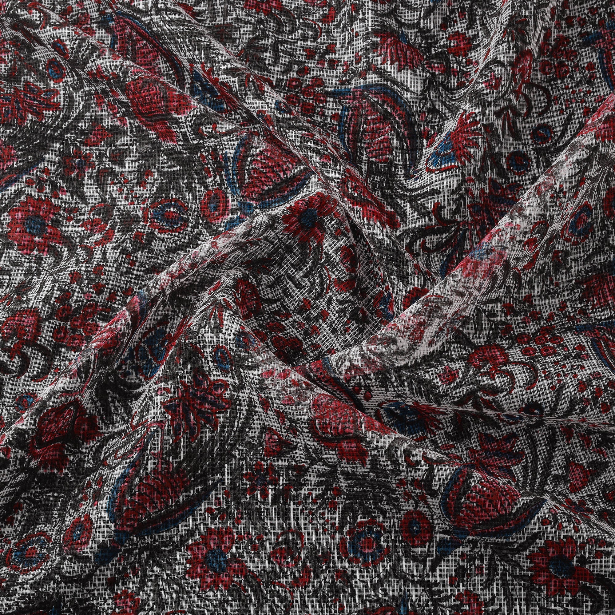 Sanganeri Hand Block Print Kota Doria Cotton Fabric 06 - Image 3