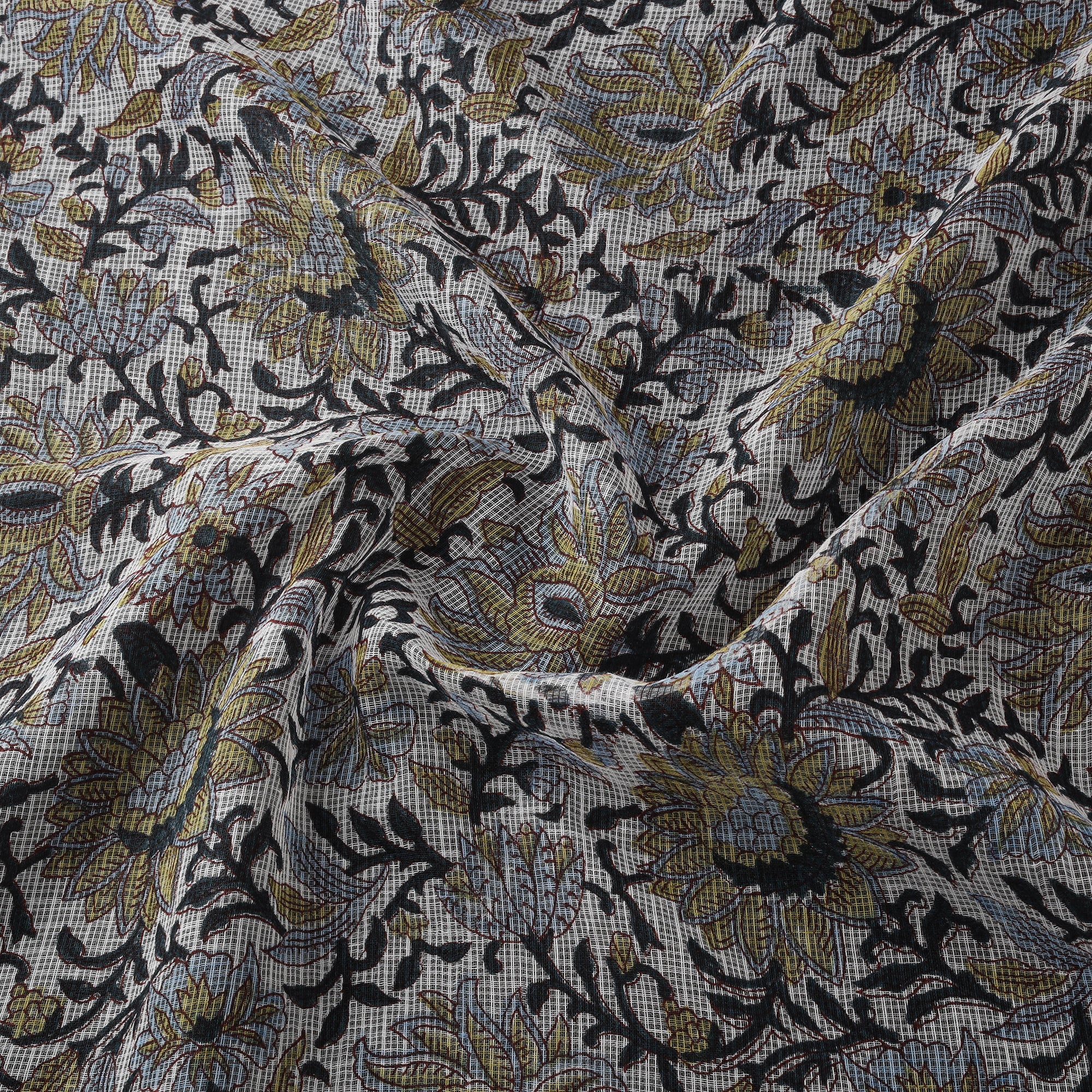 Sanganeri Hand Block Print Kota Doria Cotton Fabric 08 - Image 3