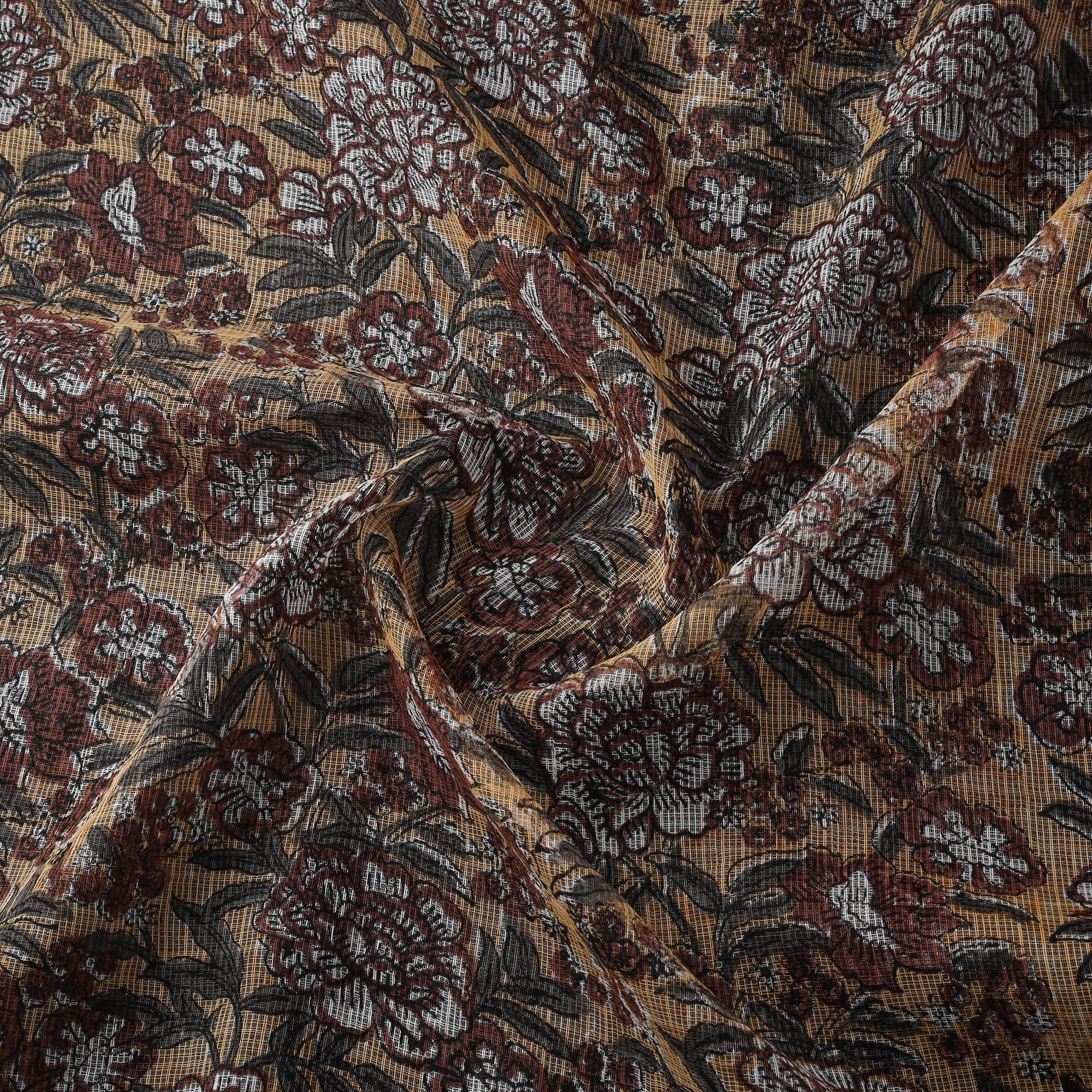 Sanganeri Hand Block Print Kota Doria Cotton Fabric 09 - Image 3