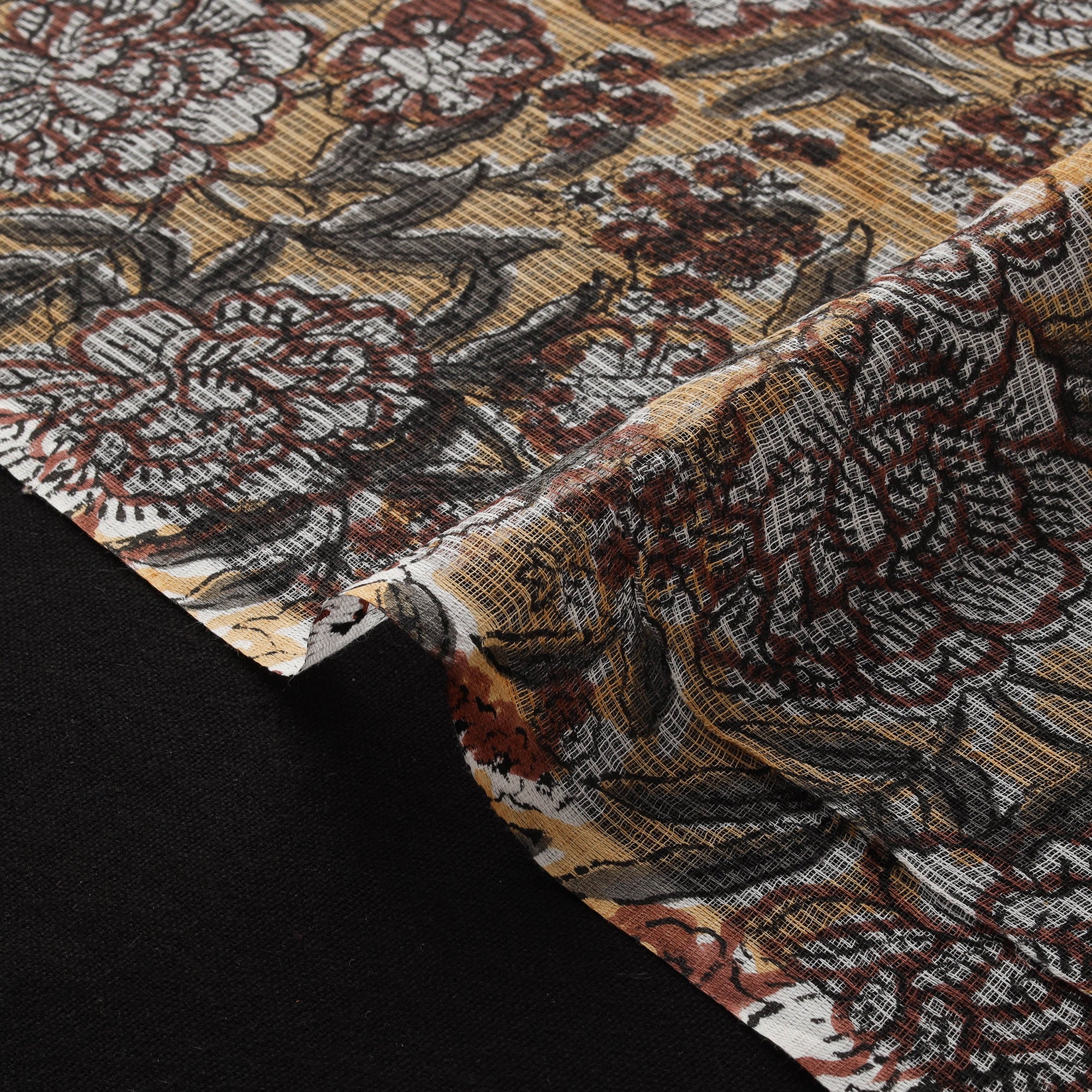Sanganeri Hand Block Print Kota Doria Cotton Fabric 09 - Image 4