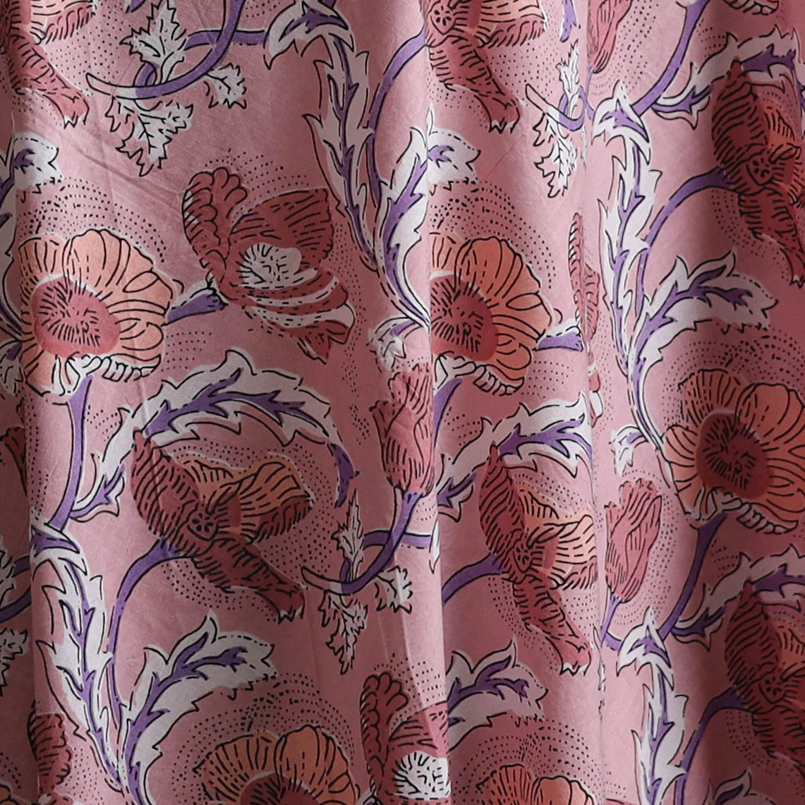 Sanganeri Hand Block Print Pure Cotton Fabric 09 - Image 3