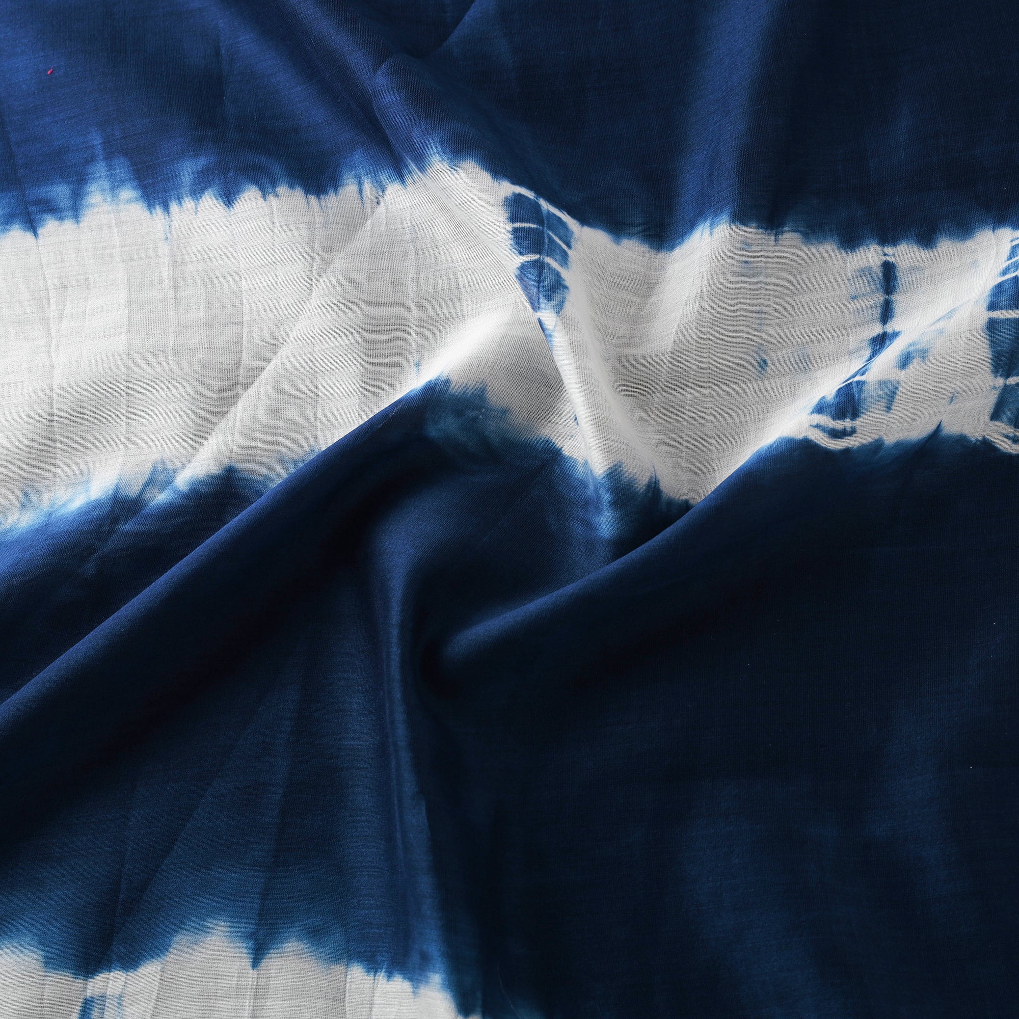 Blue - Shibori Tie-Dye Chanderi Silk Handloom Fabric 01 - Image 3