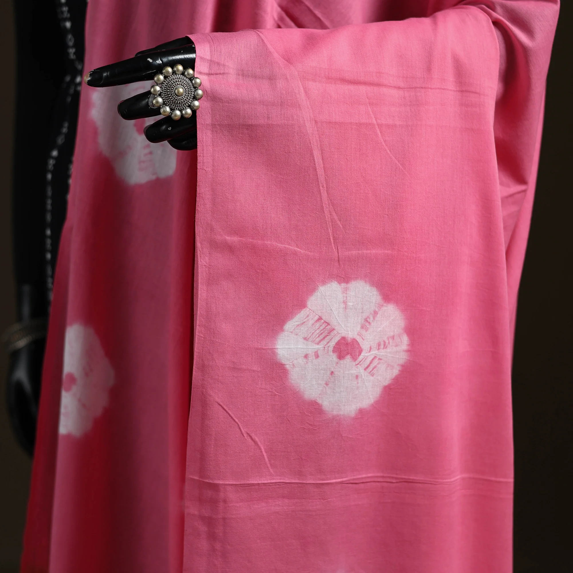 Shibori Tie-Dye Cotton Dupatta with Tassels 08 - Image 3