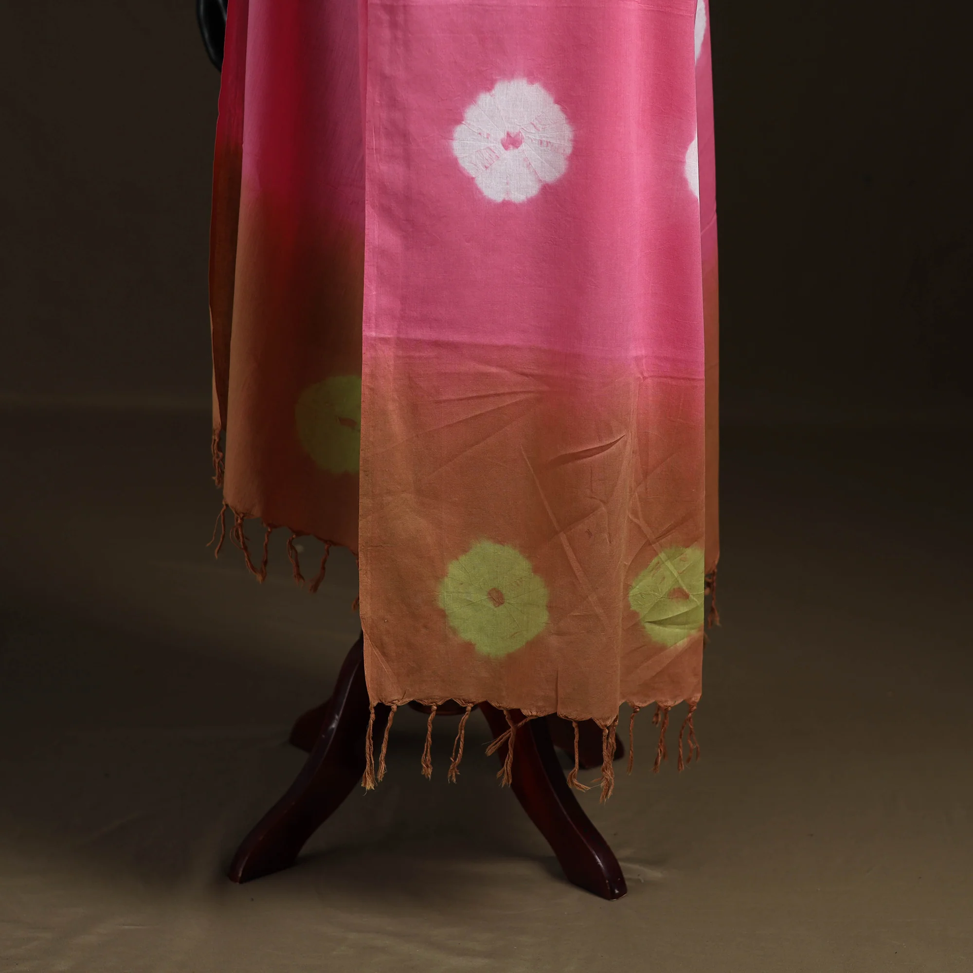 Shibori Tie-Dye Cotton Dupatta with Tassels 08 - Image 4