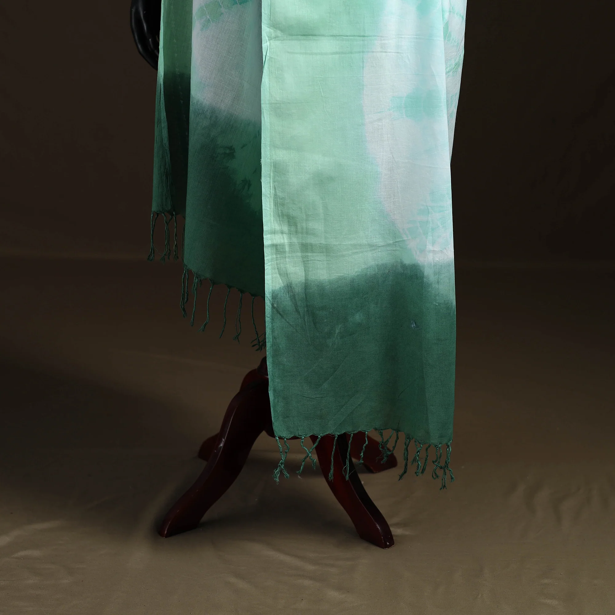 Shibori Tie-Dye Cotton Dupatta with Tassels 28 - Image 4