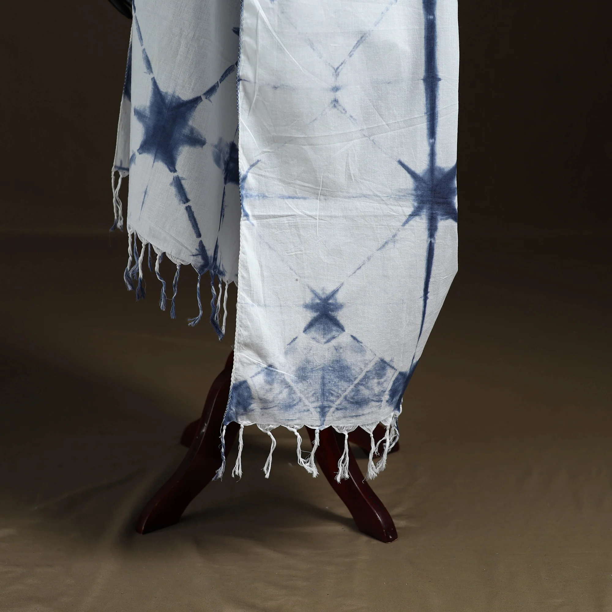 Shibori Tie-Dye Cotton Dupatta with Tassels 30 - Image 4