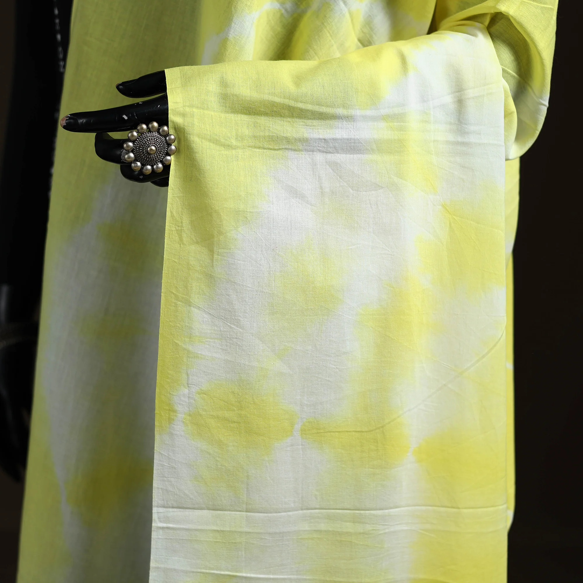 Shibori Tie-Dye Cotton Dupatta with Tassels 37 - Image 3