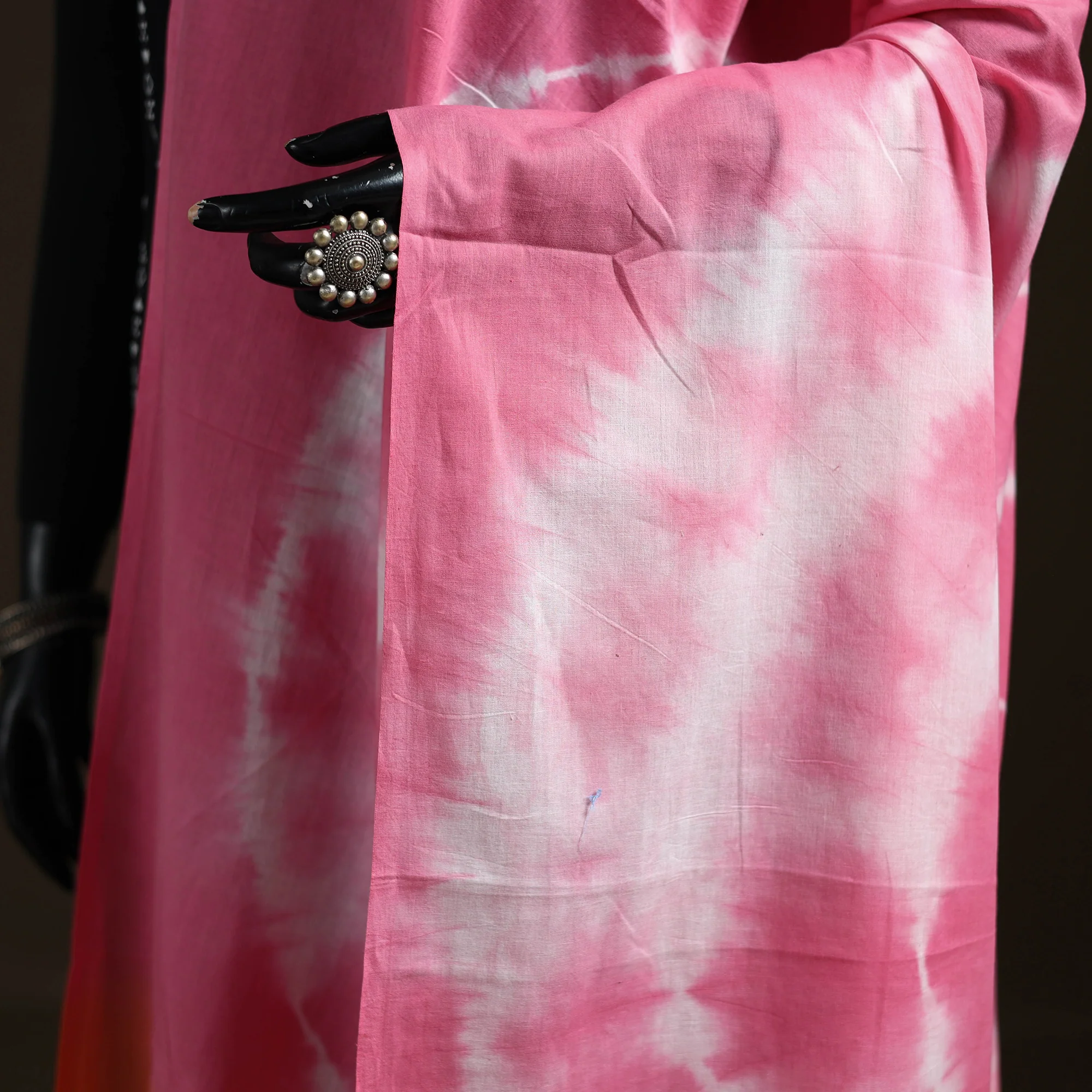 Shibori Tie-Dye Cotton Dupatta with Tassels 39 - Image 3