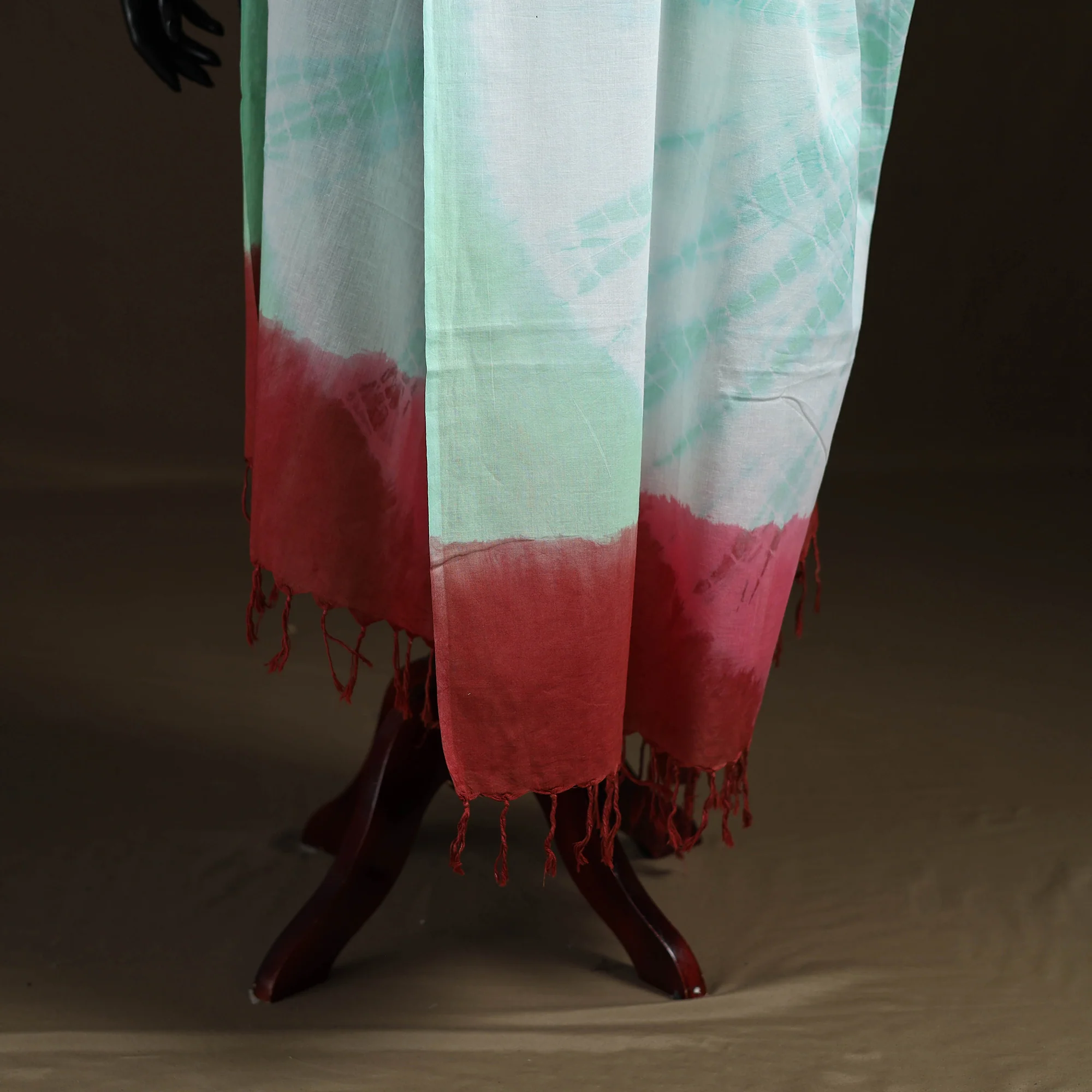 Shibori Tie-Dye Cotton Dupatta with Tassels 44 - Image 4