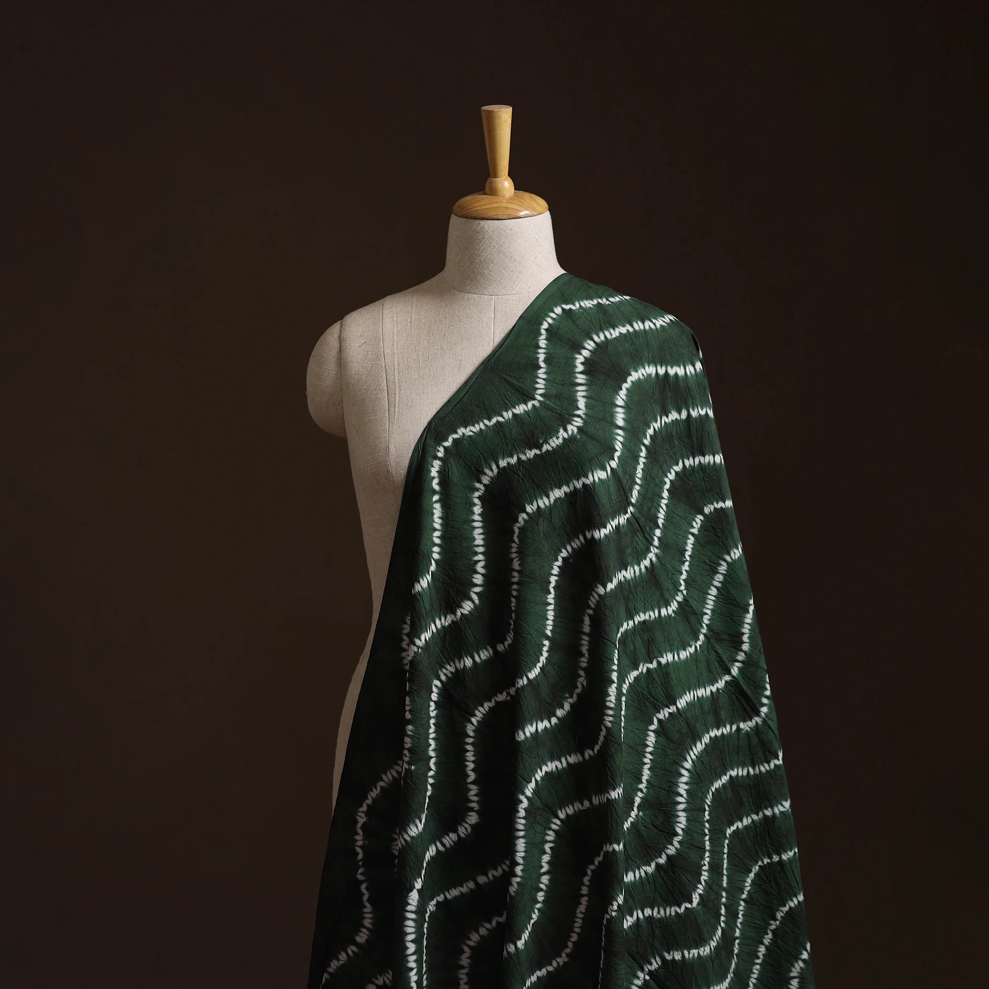 Green - Shibori Tie-Dye Pure Cotton Fabric 03