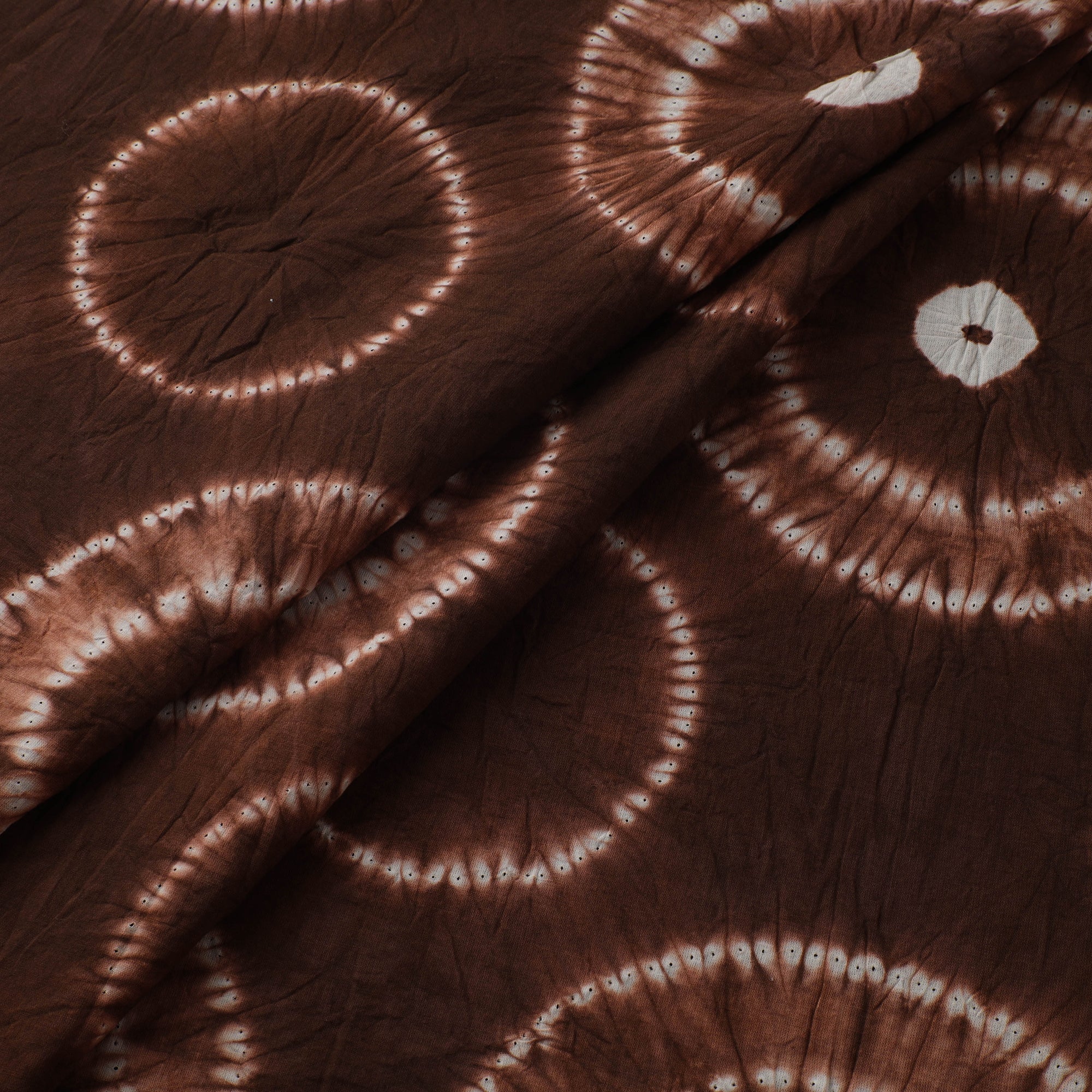 Brown - Shibori Tie-Dye Pure Cotton Fabric 04 - Image 2