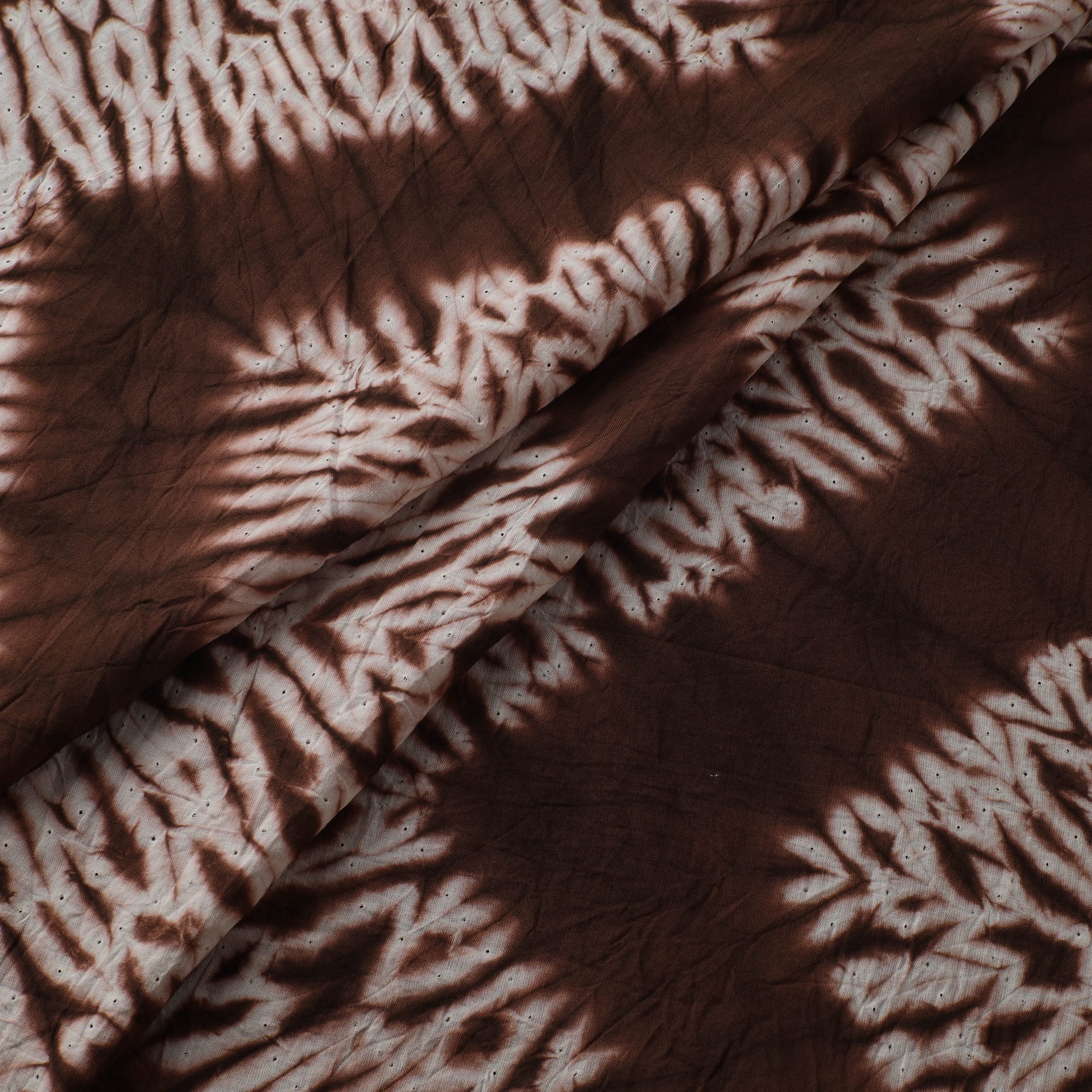 Brown - Shibori Tie-Dye Pure Cotton Fabric 06 - Image 2