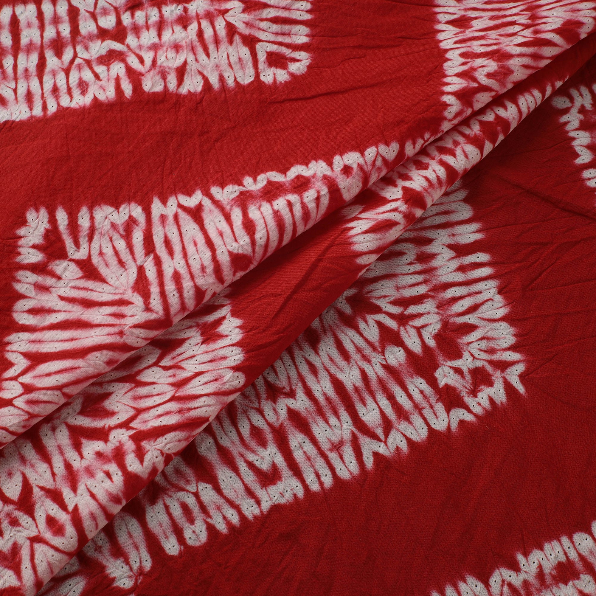 Red - Shibori Tie-Dye Pure Cotton Fabric 08 - Image 2
