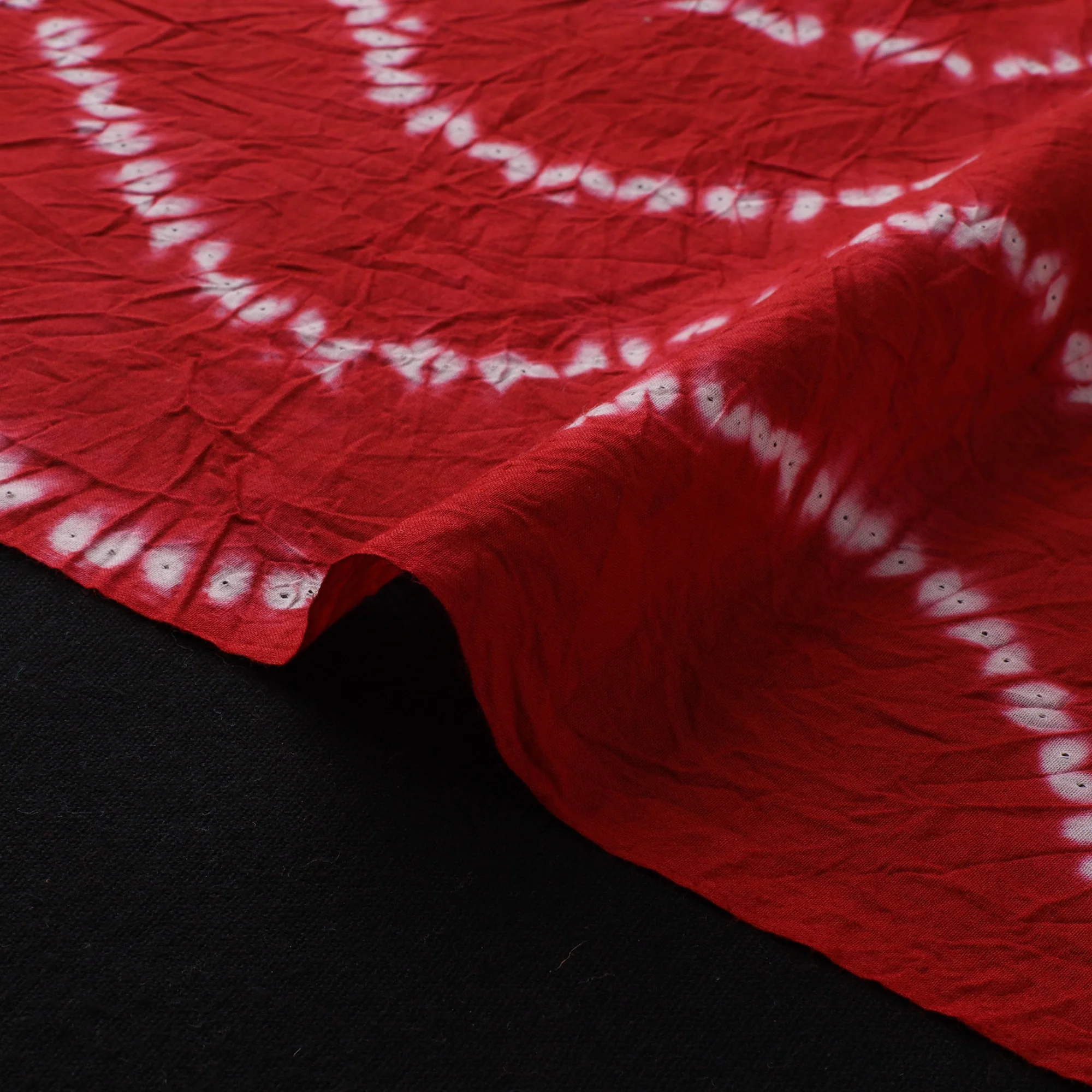 Red - Shibori Tie-Dye Pure Cotton Fabric 11 - Image 4