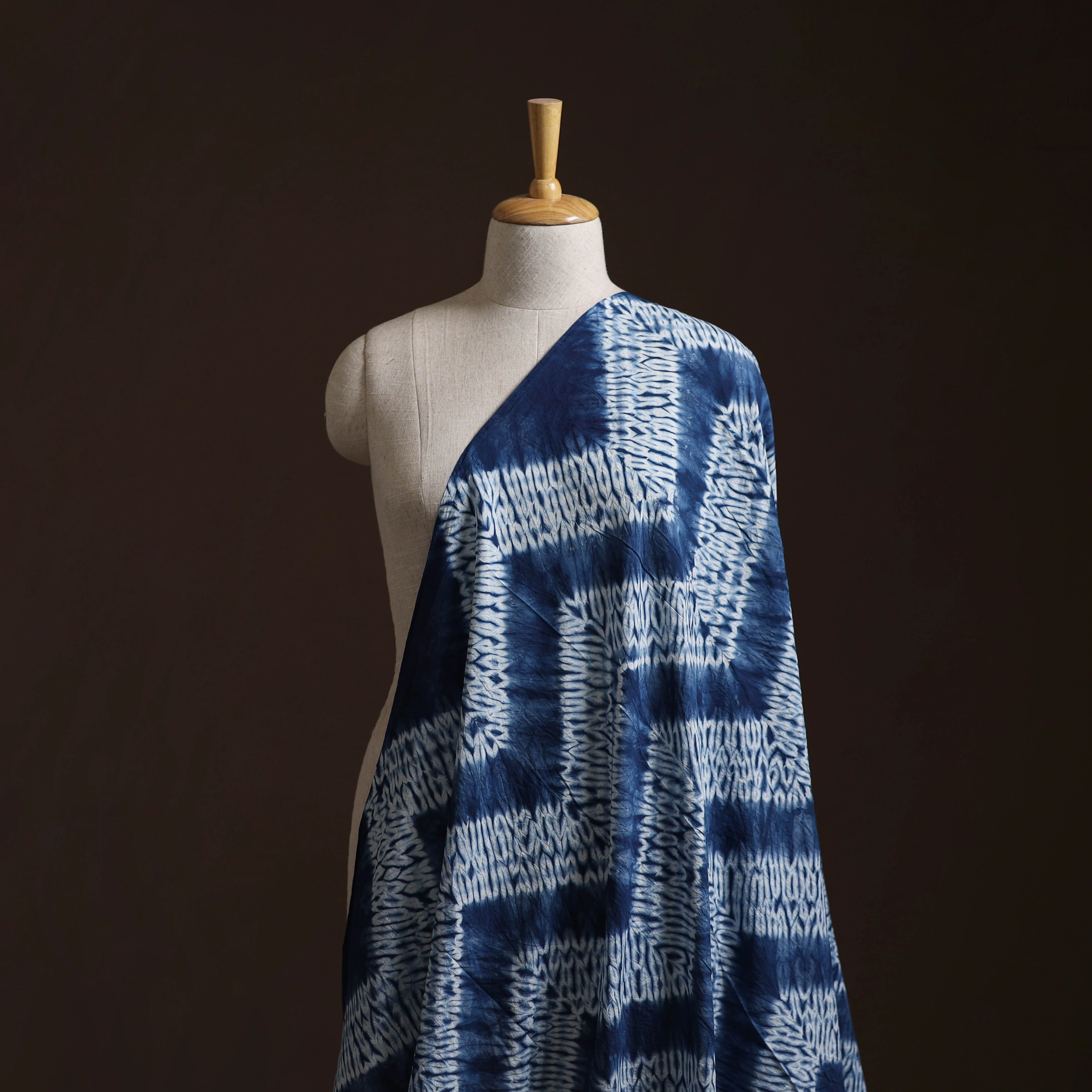 Blue - Shibori Tie-Dye Pure Cotton Fabric 12