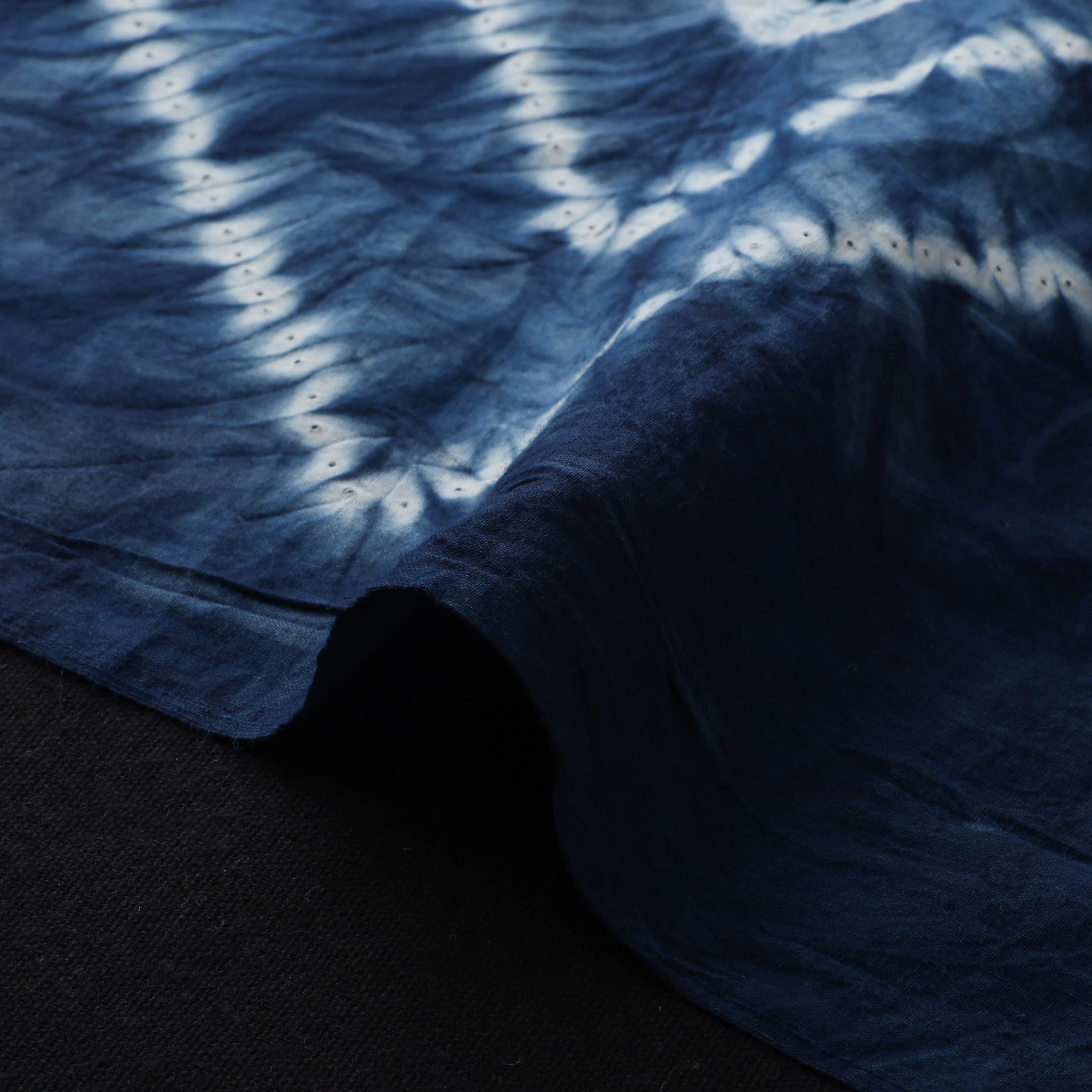 Blue - Shibori Tie-Dye Pure Cotton Fabric 13 - Image 4