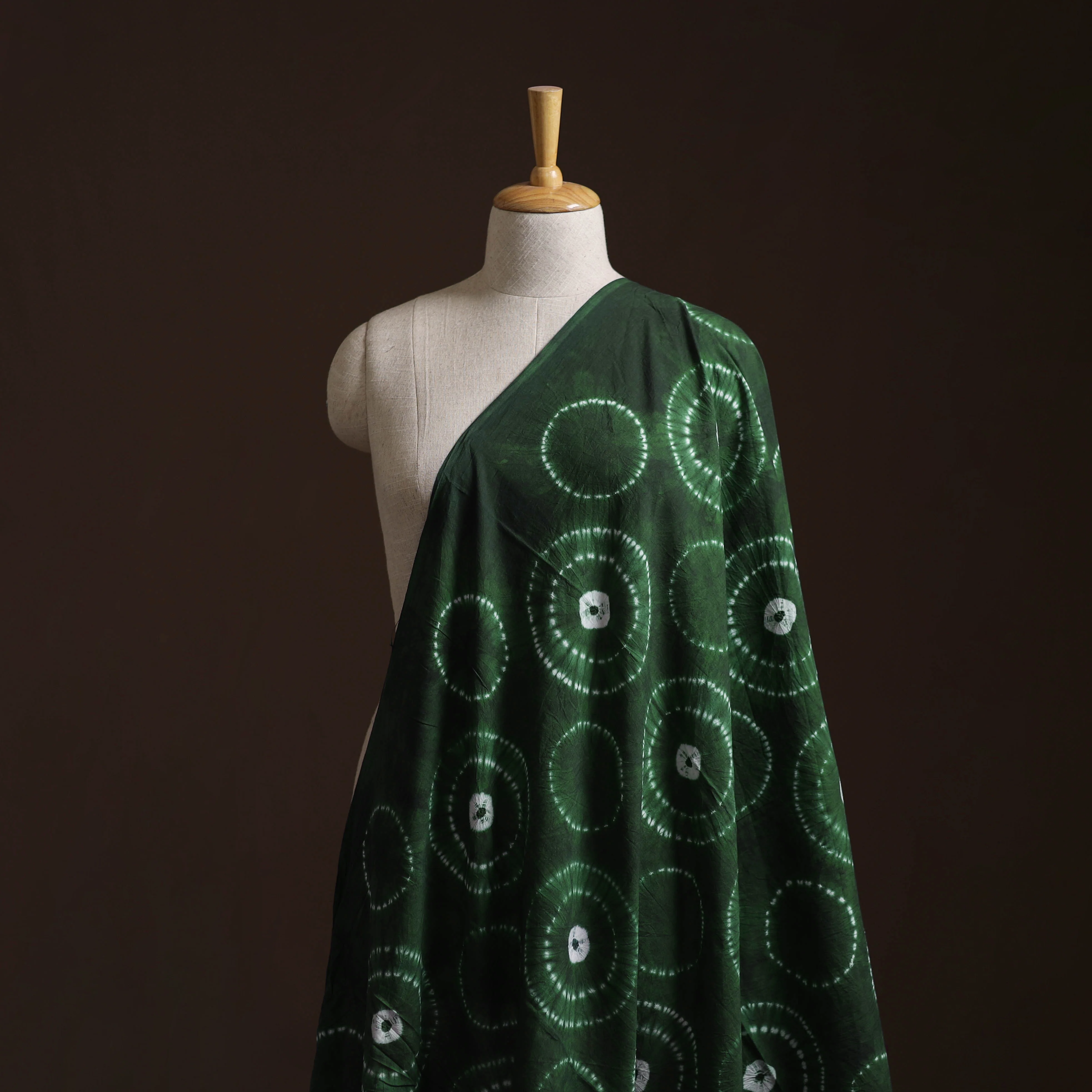 Green - Shibori Tie-Dye Pure Cotton Fabric 14