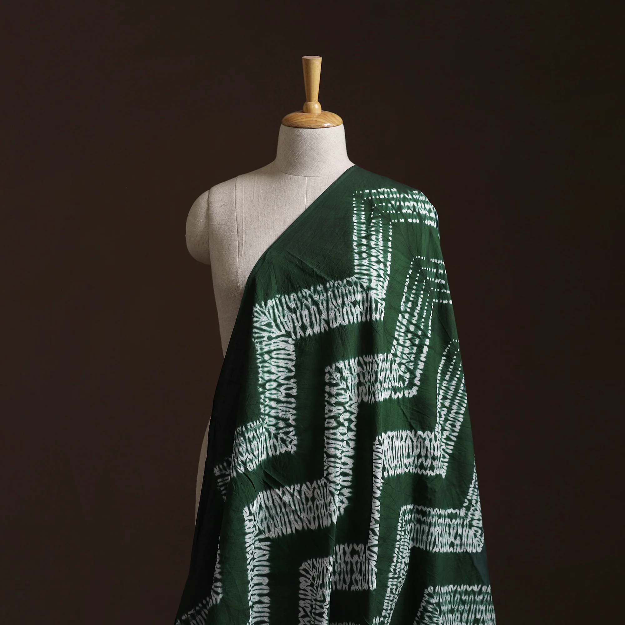 Green - Shibori Tie-Dye Pure Cotton Fabric 16