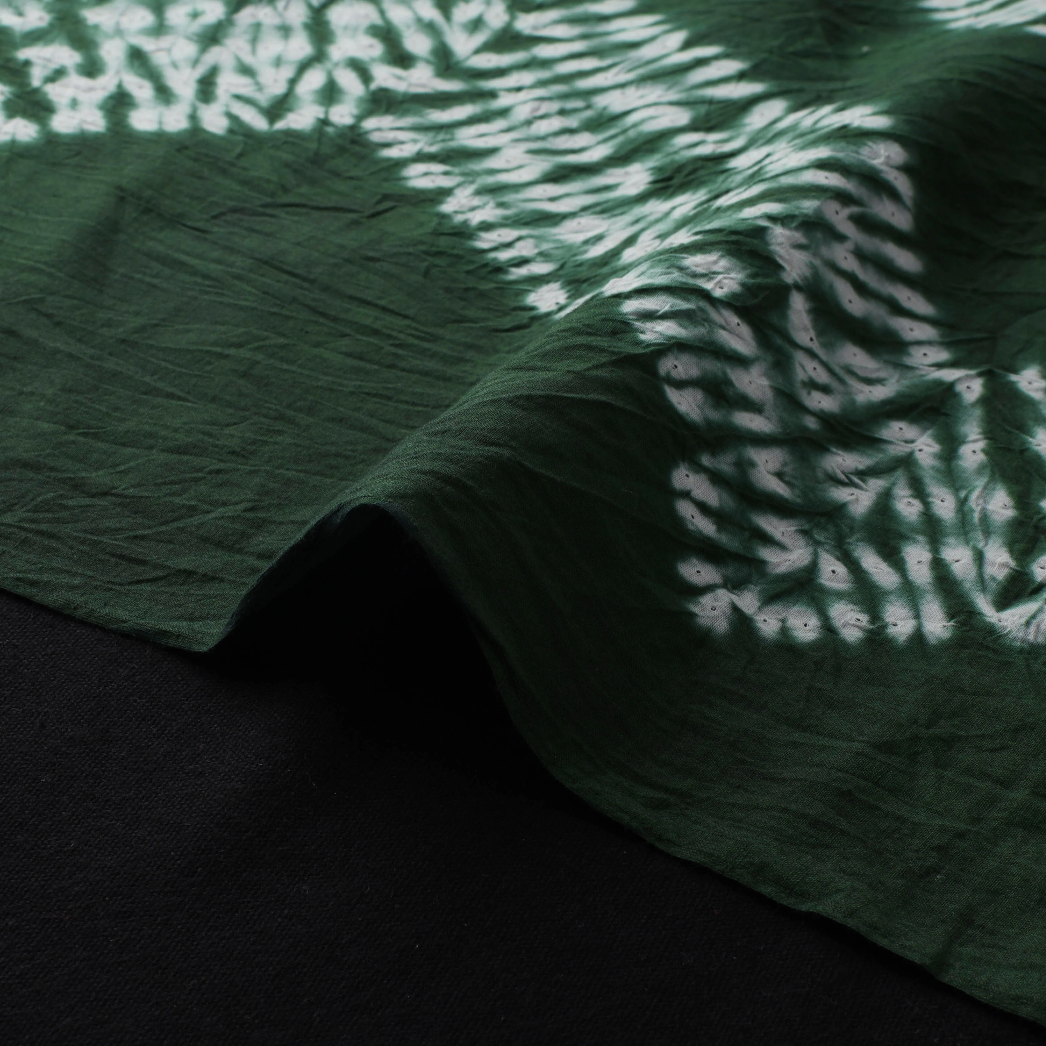 Green - Shibori Tie-Dye Pure Cotton Fabric 16 - Image 4