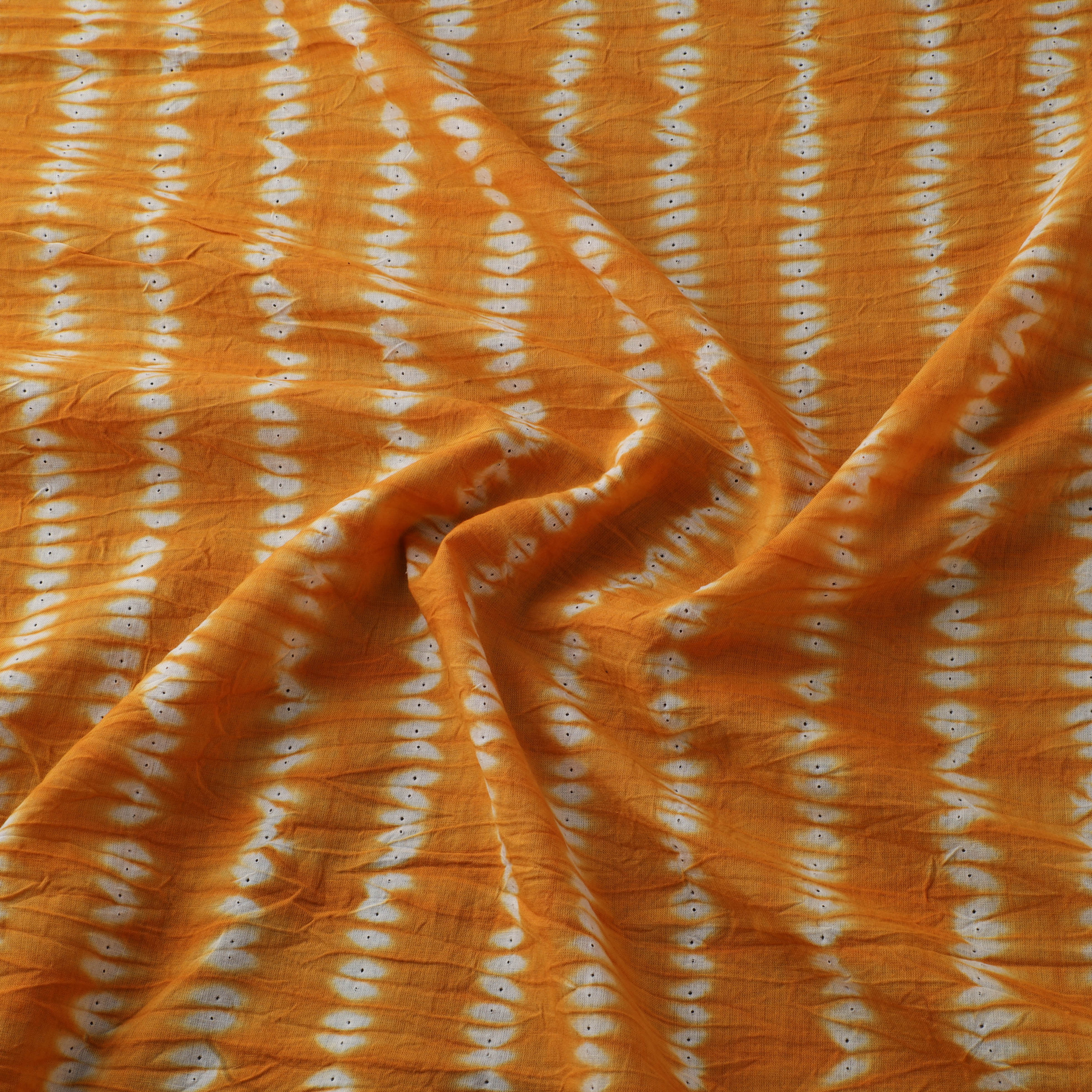 Orange - Shibori Tie-Dye Pure Cotton Fabric 19 - Image 3