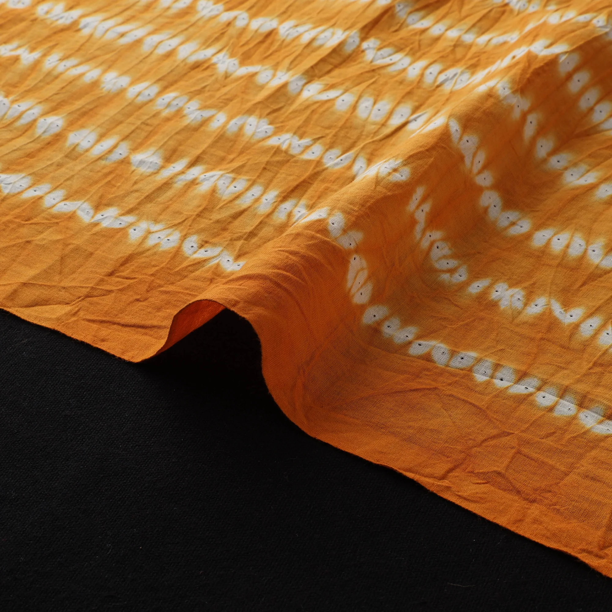 Orange - Shibori Tie-Dye Pure Cotton Fabric 19 - Image 4