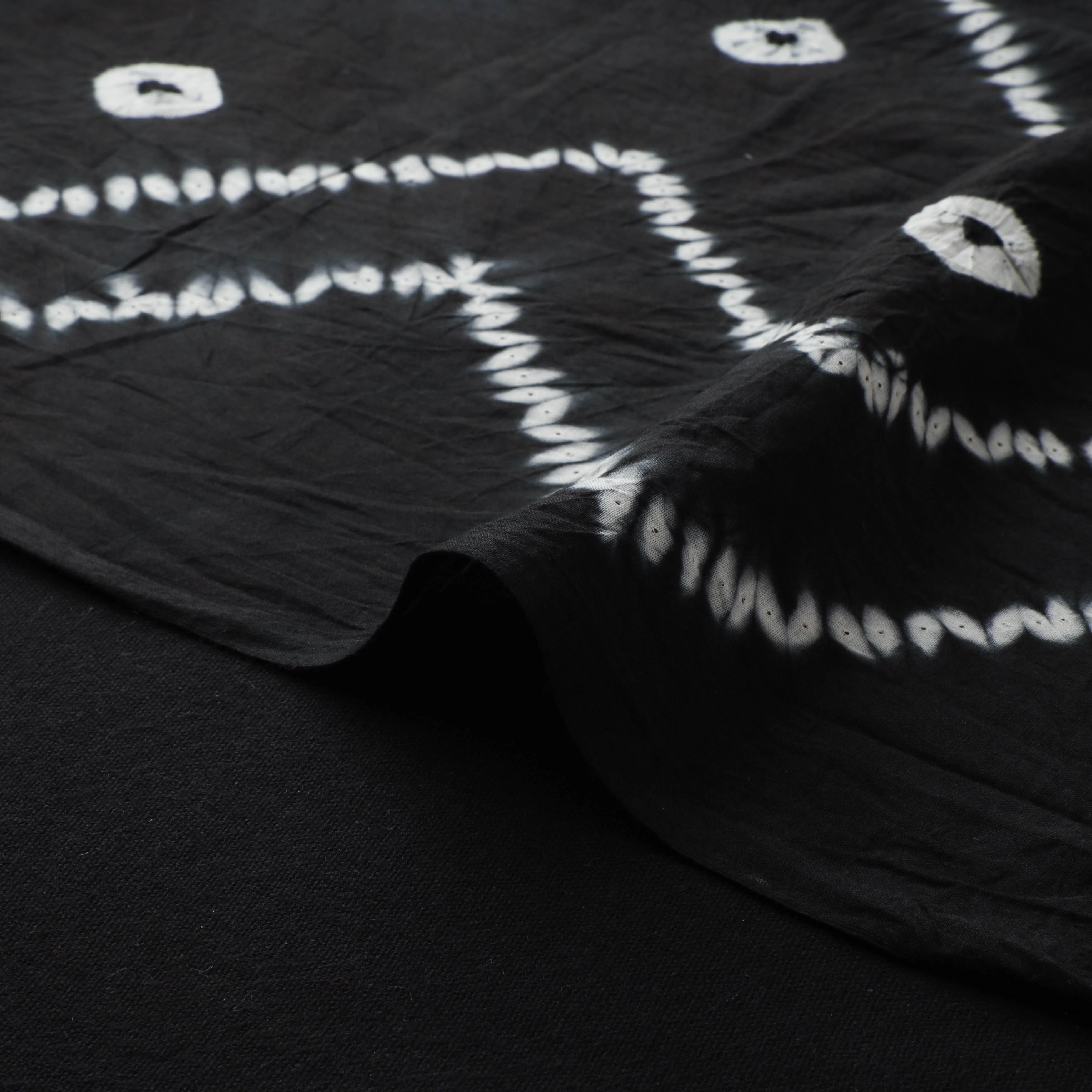 Black - Shibori Tie-Dye Pure Cotton Fabric 22 - Image 4