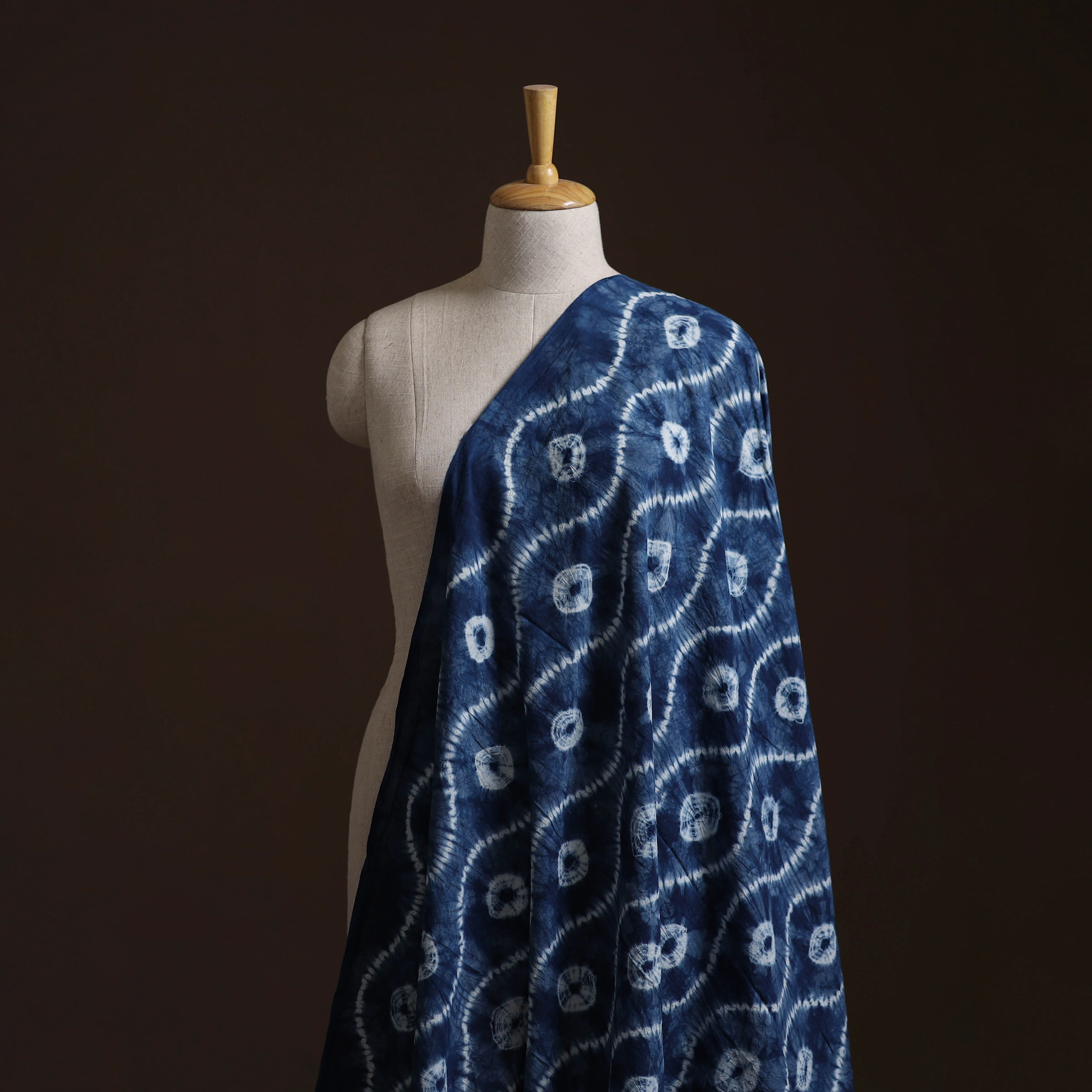 Blue - Shibori Tie-Dye Pure Cotton Fabric 23