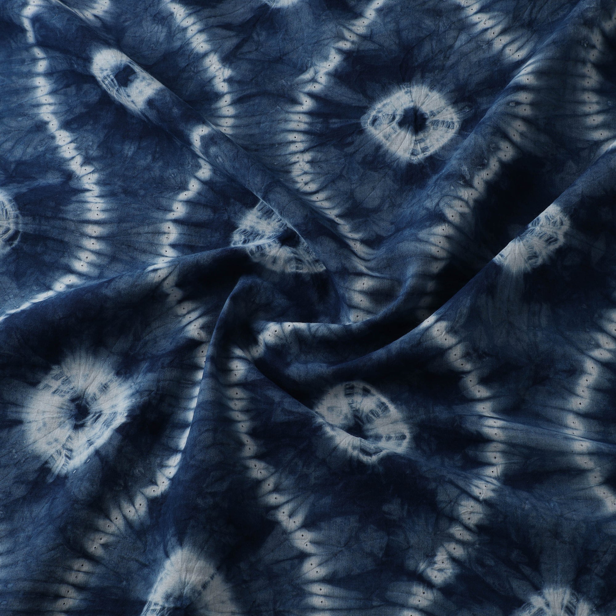 Blue - Shibori Tie-Dye Pure Cotton Fabric 23 - Image 3