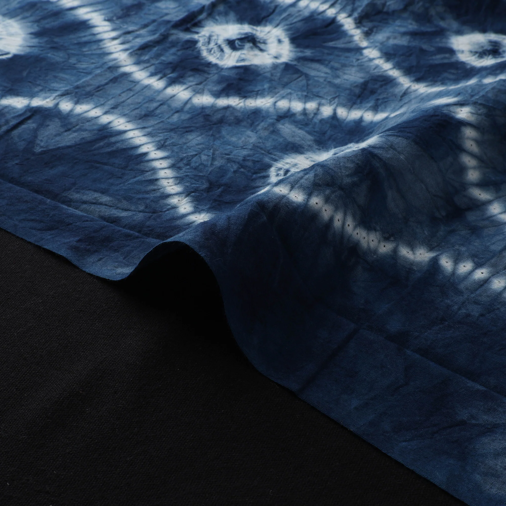 Blue - Shibori Tie-Dye Pure Cotton Fabric 23 - Image 4
